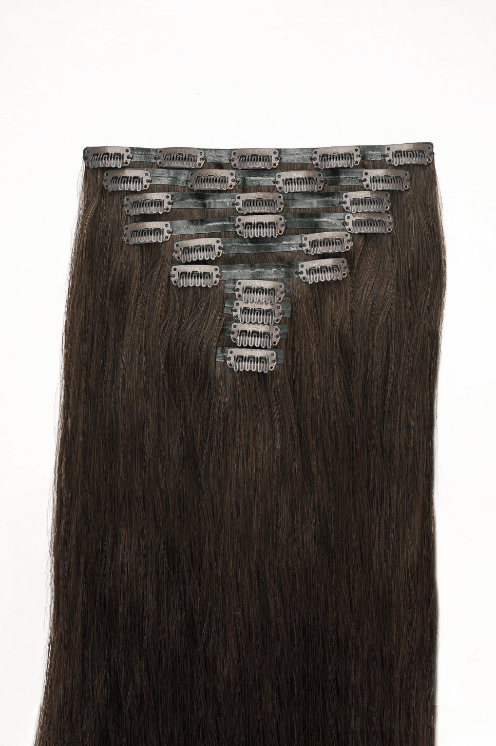 #4 Chocolate Brown Seamless Clip In Hair Extensions