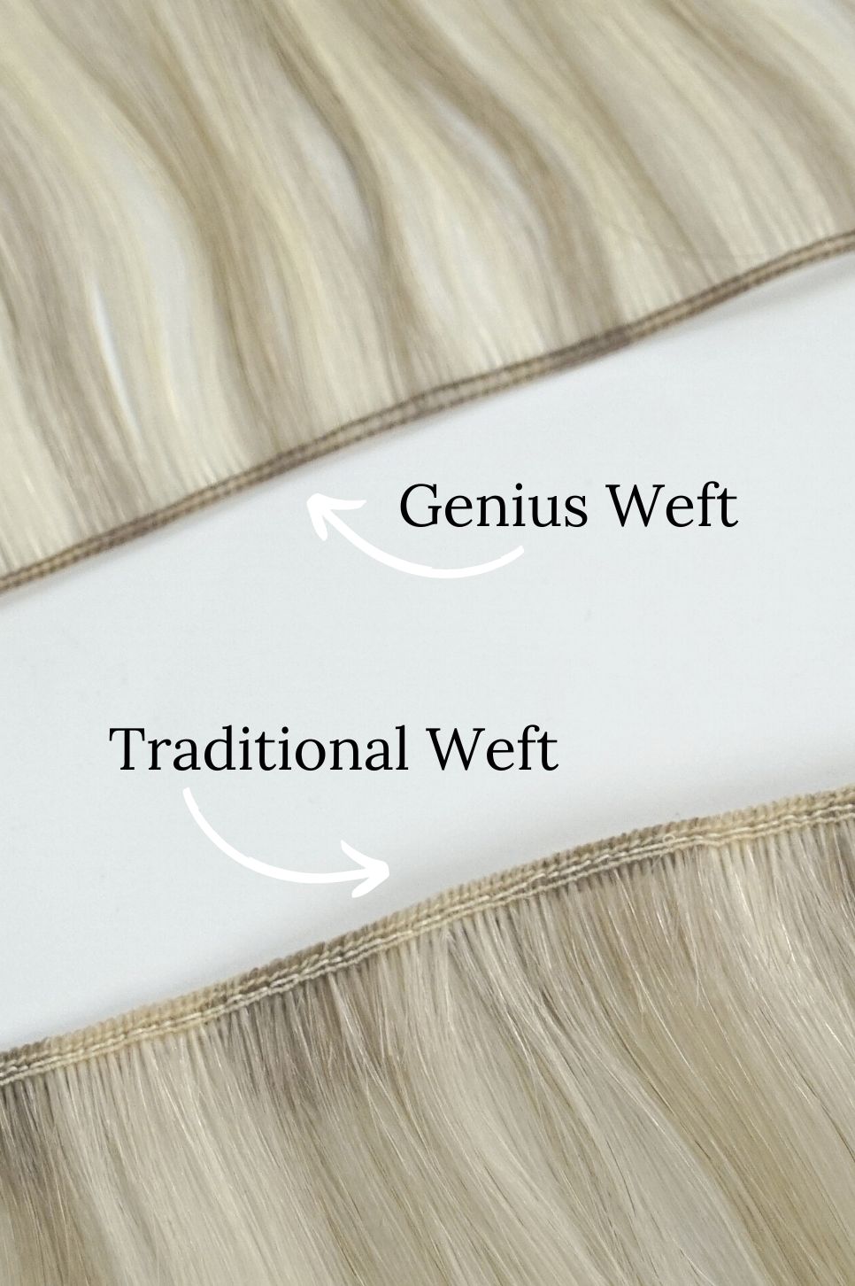 #60 Whitest Ash Blonde Genius Hair Weft Extensions