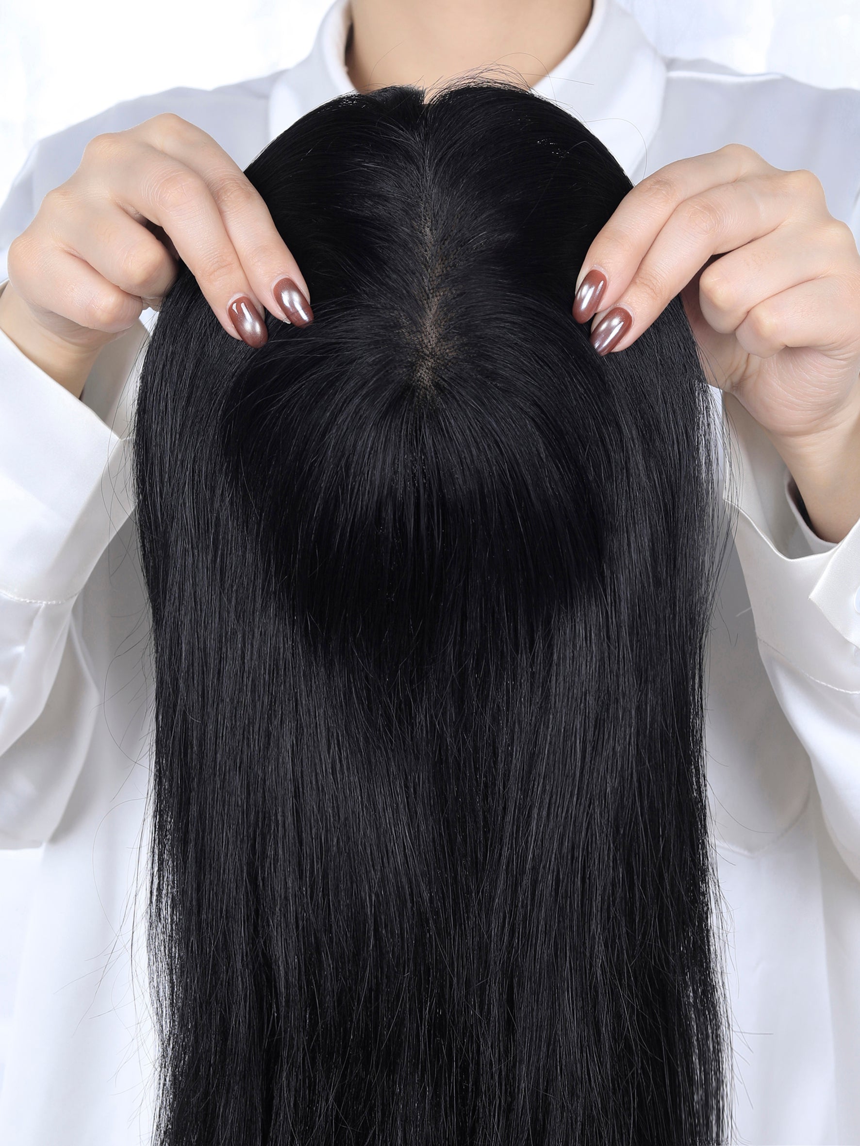 #1 Jet Black Hair Topper With Invisible Wire (65g)