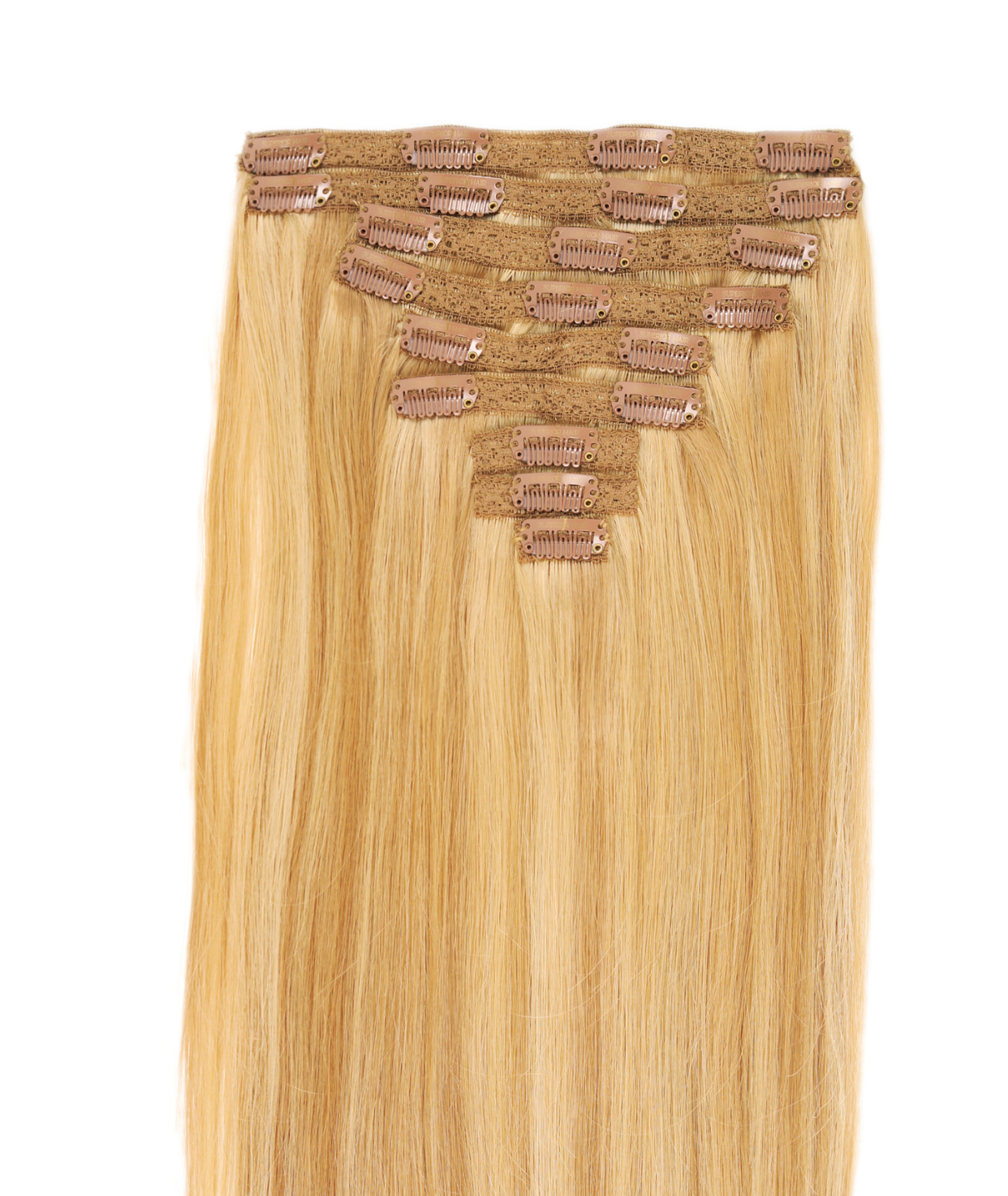#16/22 Caramel Light Blonde Mix Classic Clip In Hair Extensions 9pcs