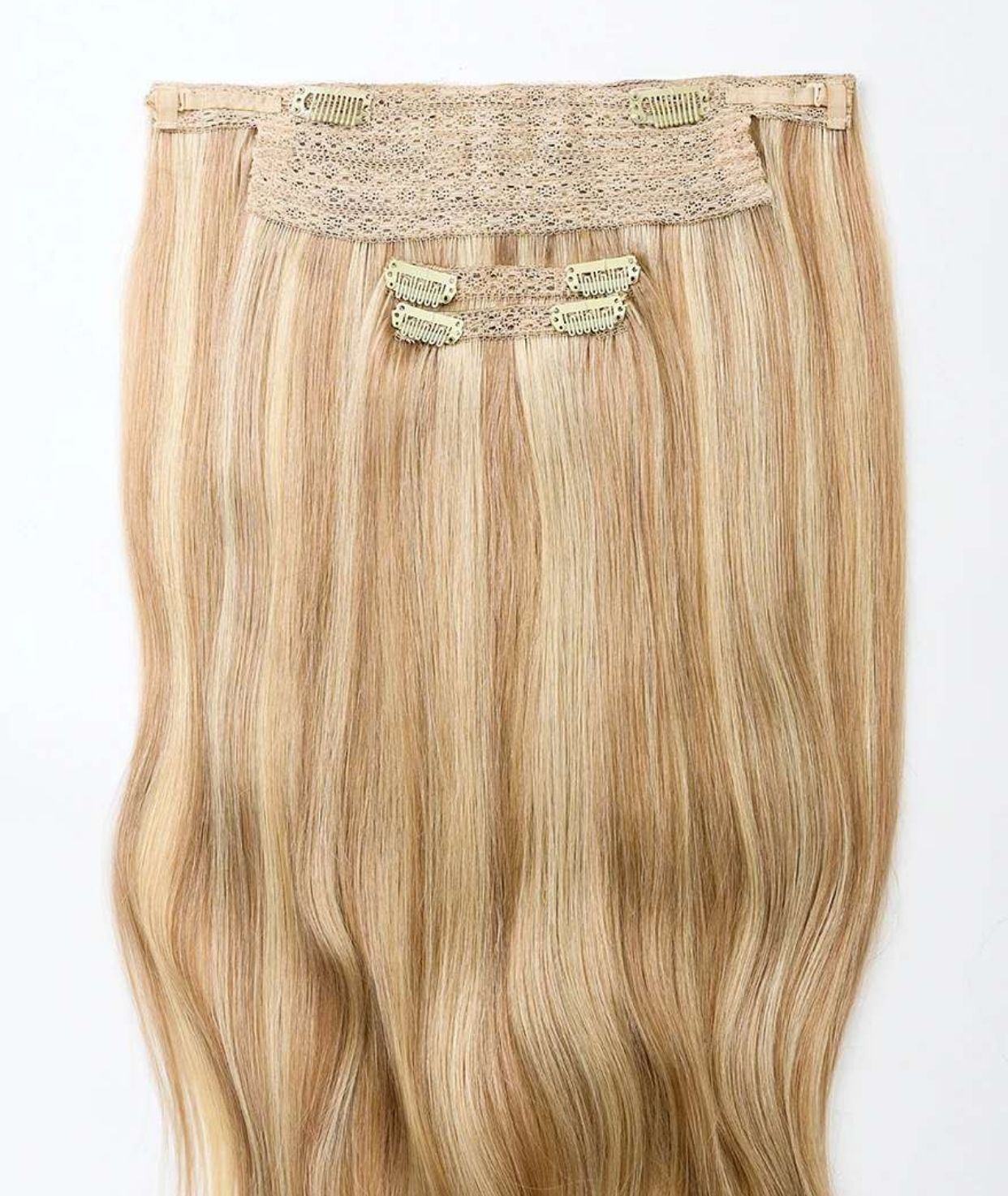 #16/22 Caramel Light Blonde Classic Halo Hair Extensions — Value Grade
