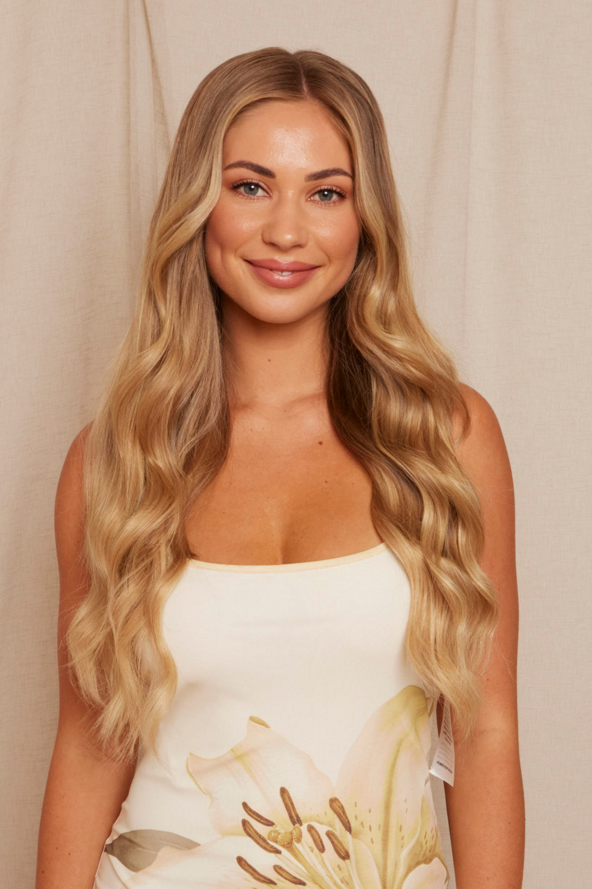 #16/22 Caramel Light Blonde Seamless Clip In Hair Extensions