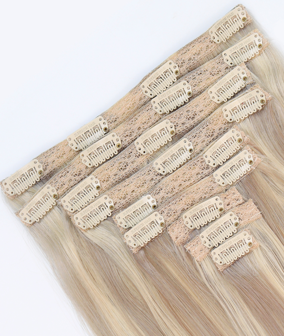 #18/613 Ash Blonde Highlights Classic Clip In Hair Extensions 9pcs — Value Grade