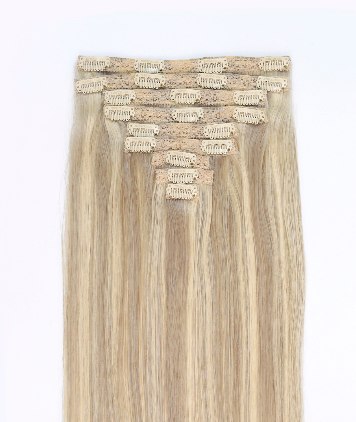 #18/613 Ash Blonde Highlights Classic Clip In Hair Extensions 9pcs — Value Grade