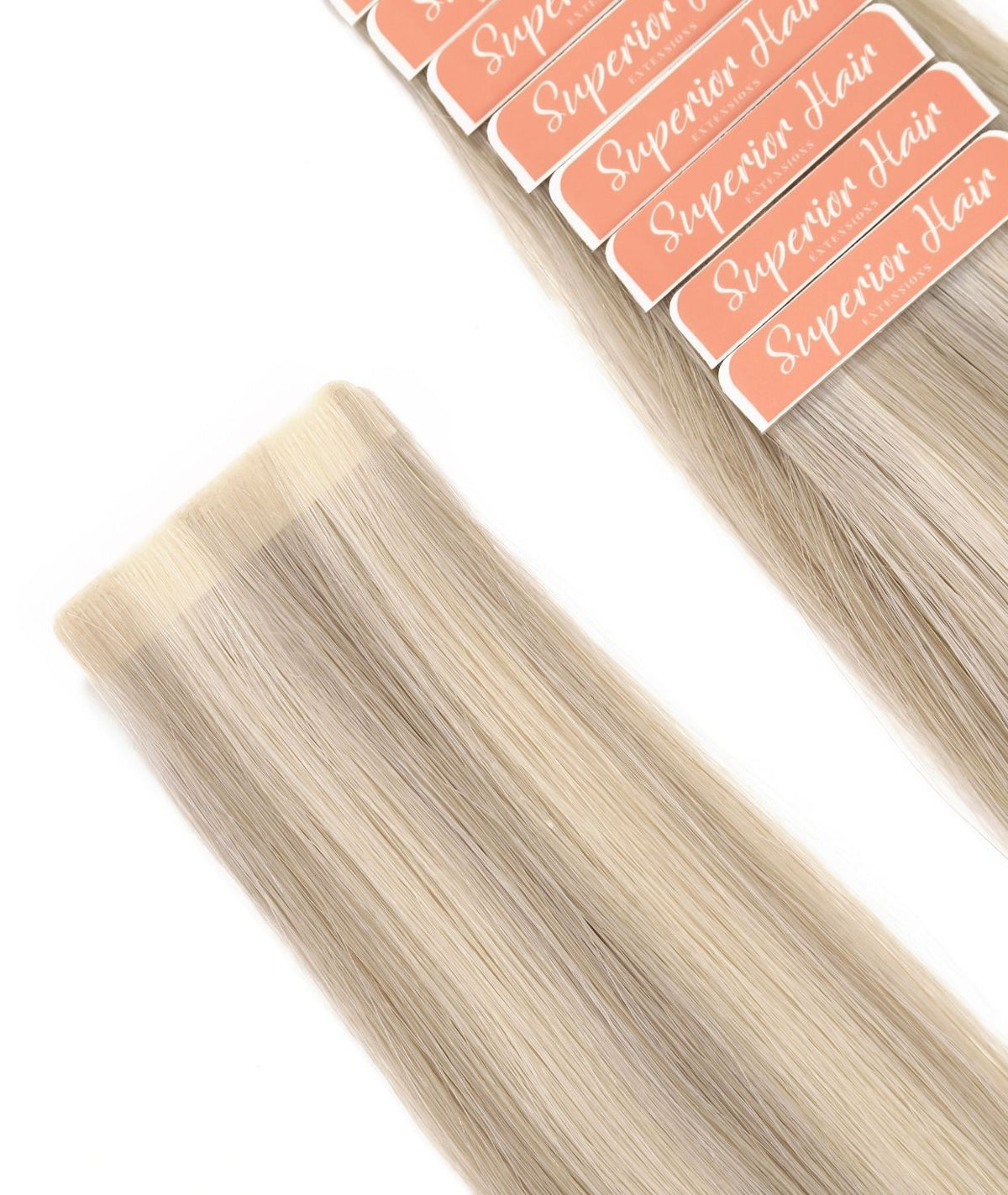 #18/60 Pearl Ash Blonde HL Invisi Tape Hair Extensions — Value Grade