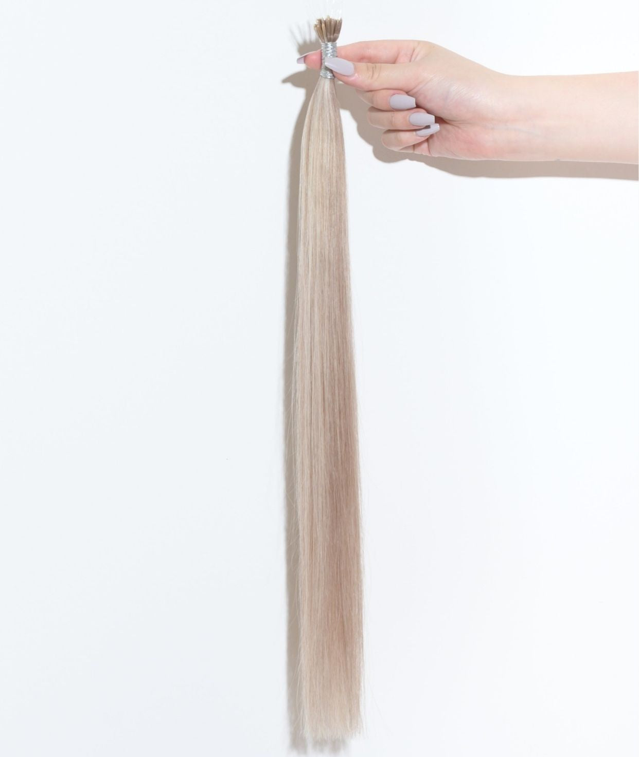 #60 Whitest Ash Blonde Nano Tip Hair Extensions — Value Grade