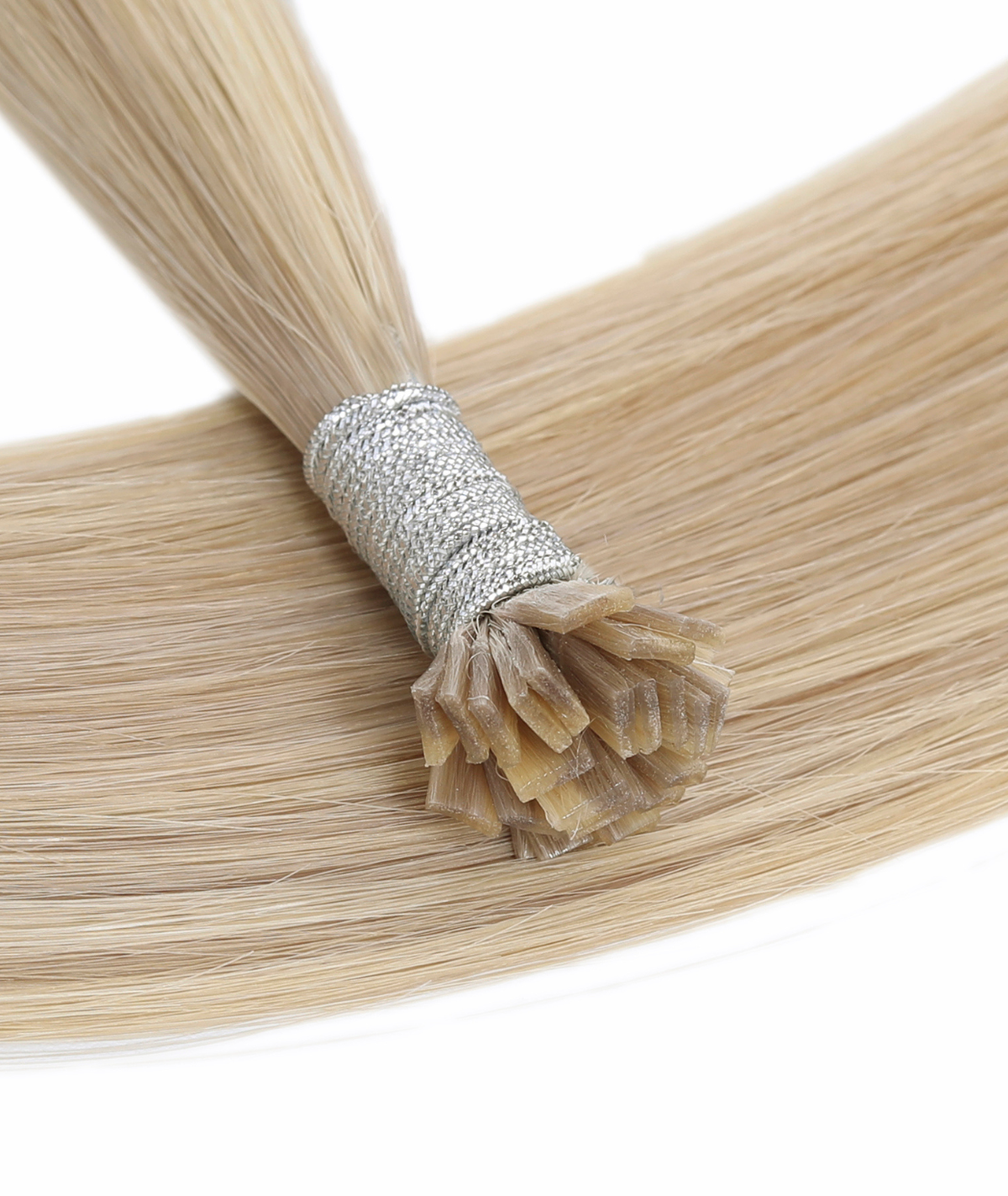 #18/613 Ash Blonde Highlights Flat Tip Keratin Bond Hair Extensions