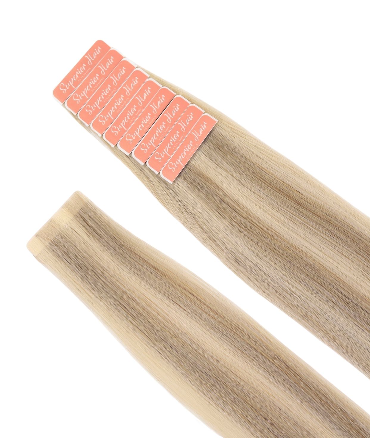 #18/613 Ash Blonde Highlights Invisi Tape Hair Extensions