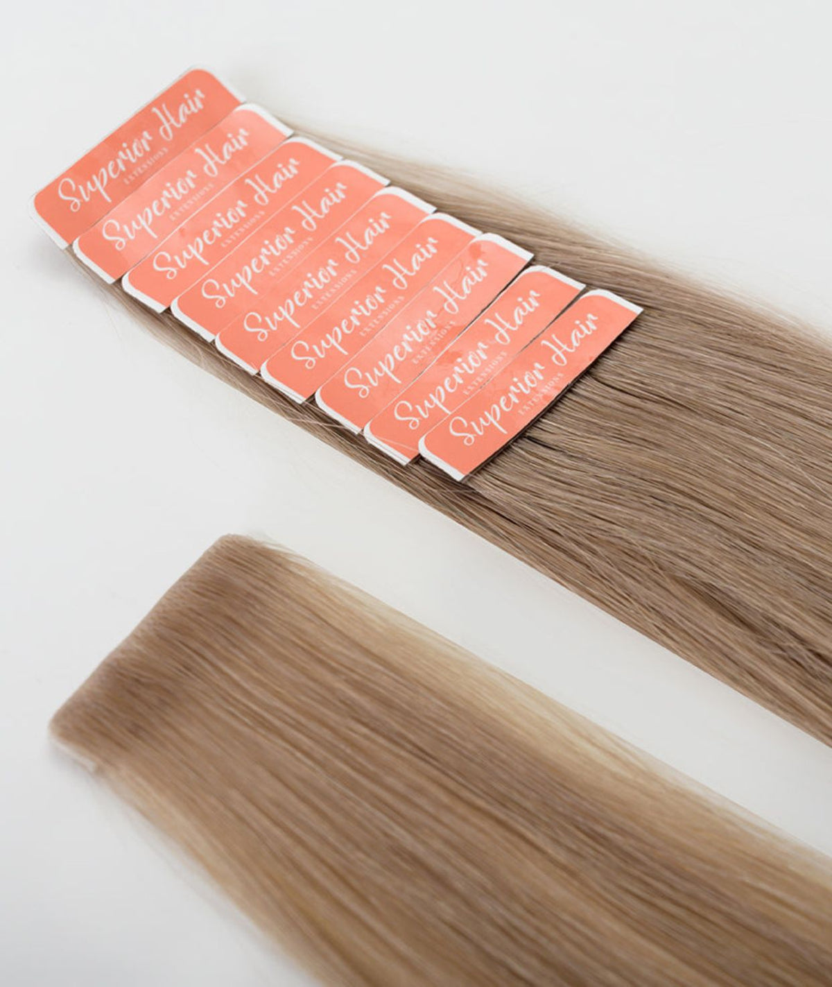 #18 Dark Ash Blonde Invisi Tape Hair Extensions — Value Grade
