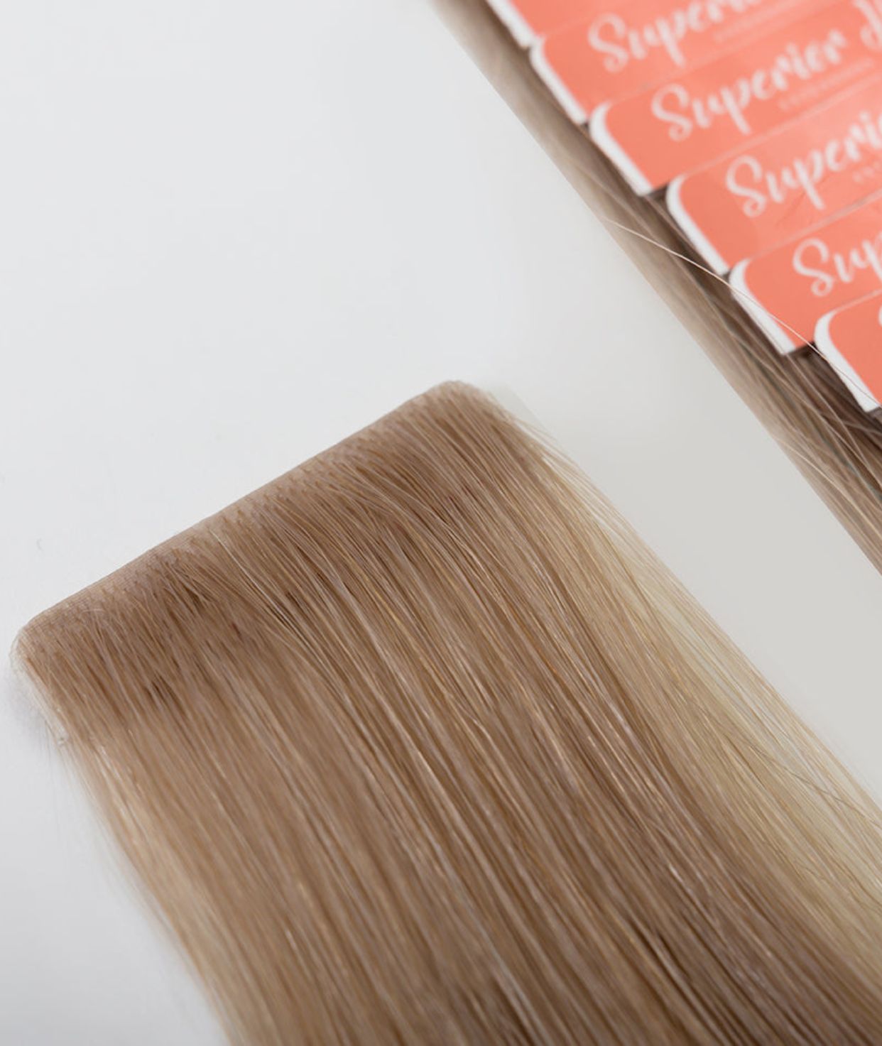 #18 Dark Ash Blonde Invisi Tape Hair Extensions — Value Grade