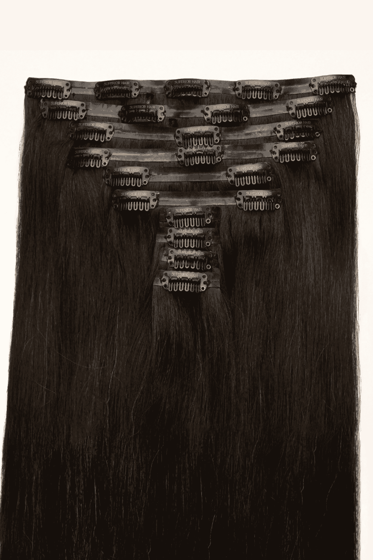 #1BL Darkest Brown Seamless Clip In Hair Extensions
