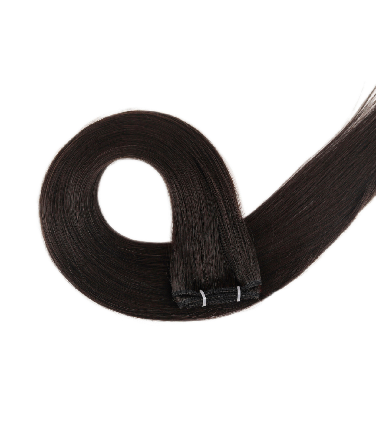 #1BL Darkest Brown Traditional Weft Hair Extensions