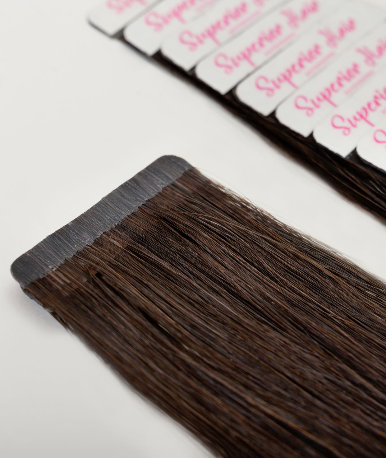 #1BL Darkest Brown Ultra Seamless Tape In Hair Extensions