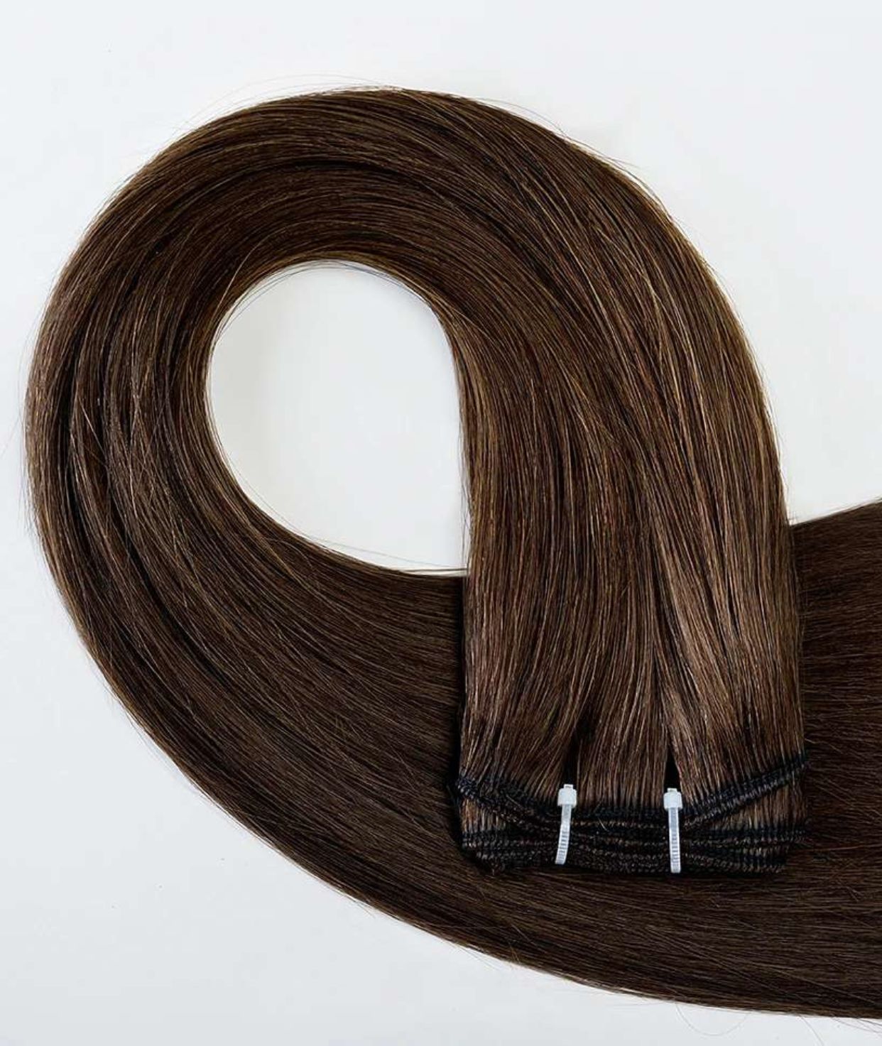 #1BL Darkest Brown Traditional Weft Extensions
