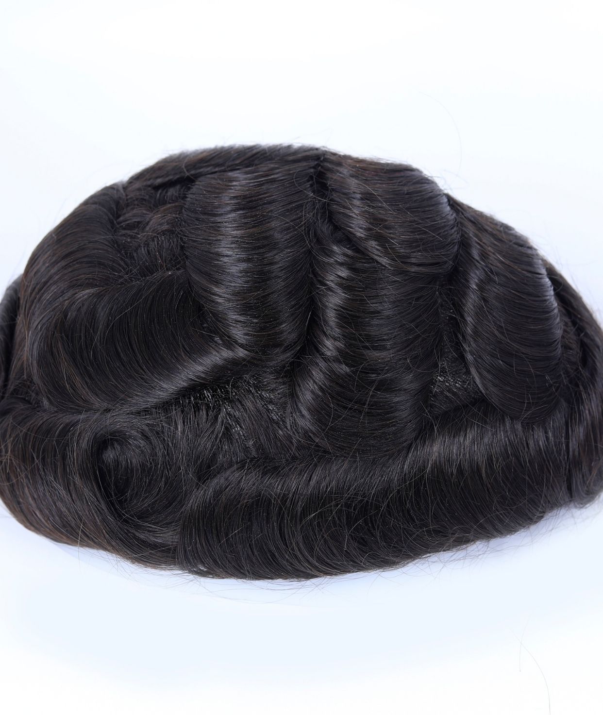 #1B Natural Black Skin Base Hair System