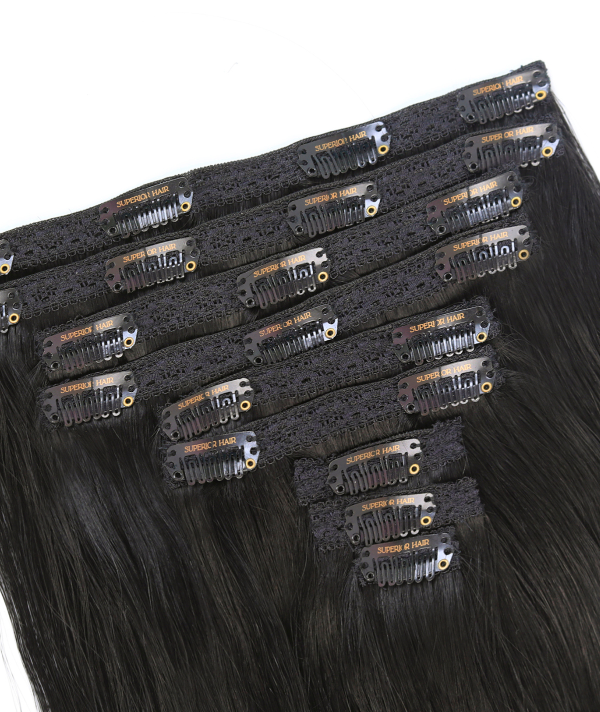 #1 Jet Black Classic Clip In Hair Extensions 9pcs — Value Grade
