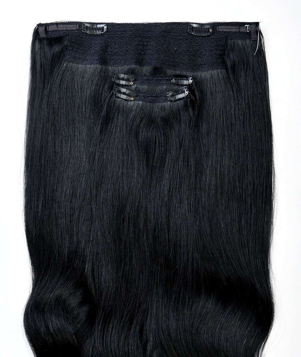 #1 Jet Black Classic Halo Hair Extensions — Value Grade