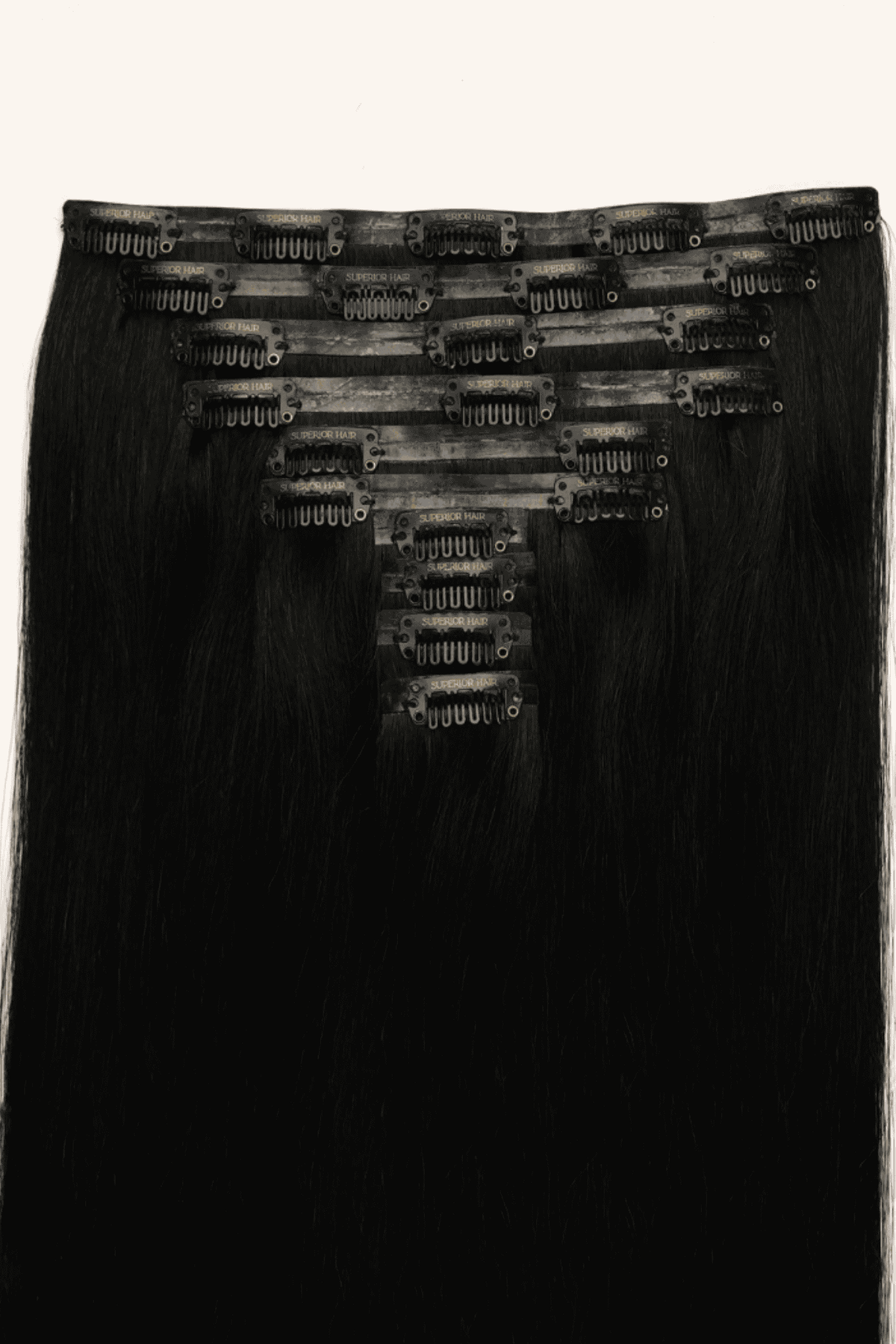 #1 Jet Black Seamless Clip In Hair Extensions