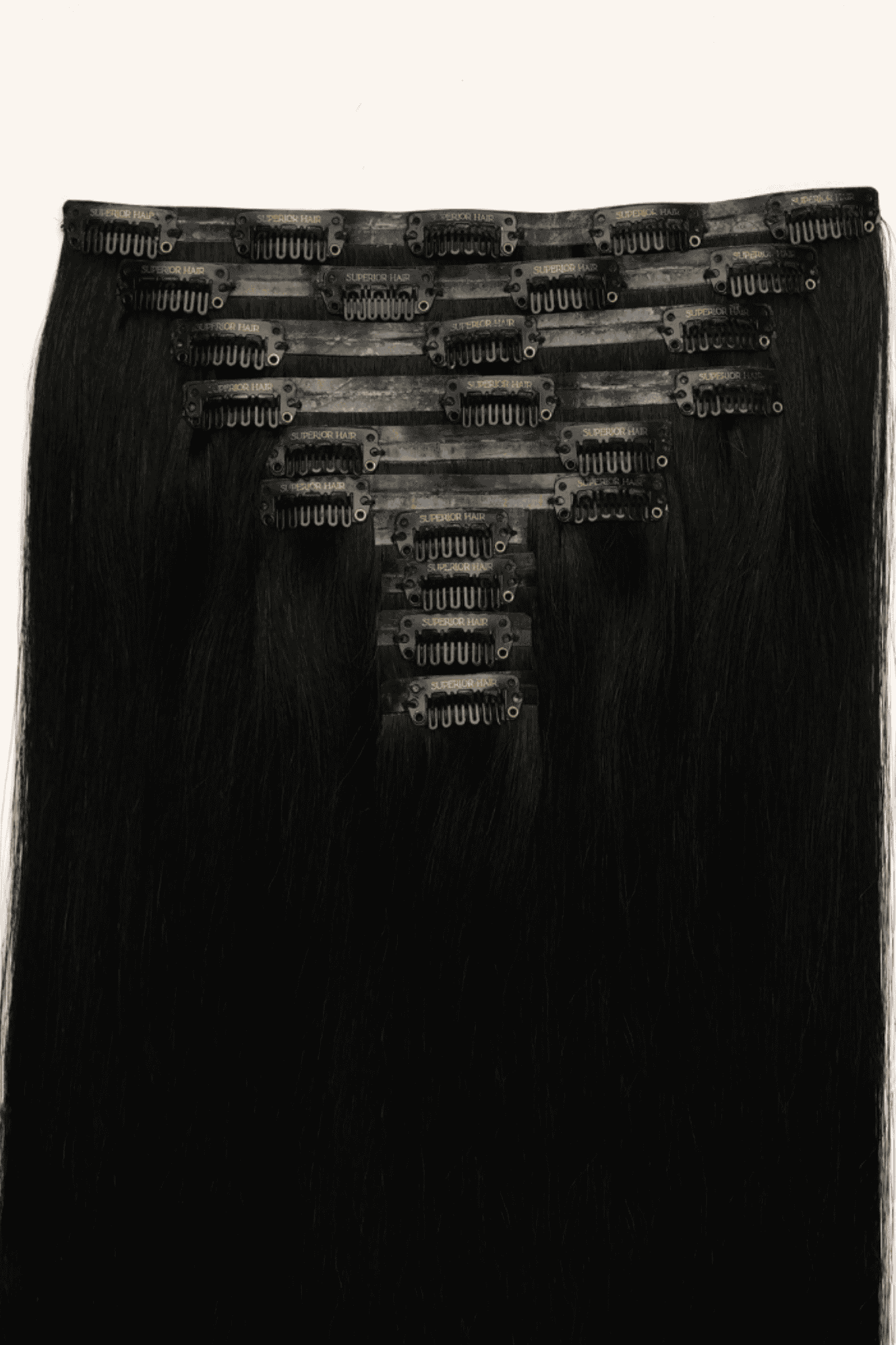 #1 Jet Black Seamless Clip In Hair Extensions