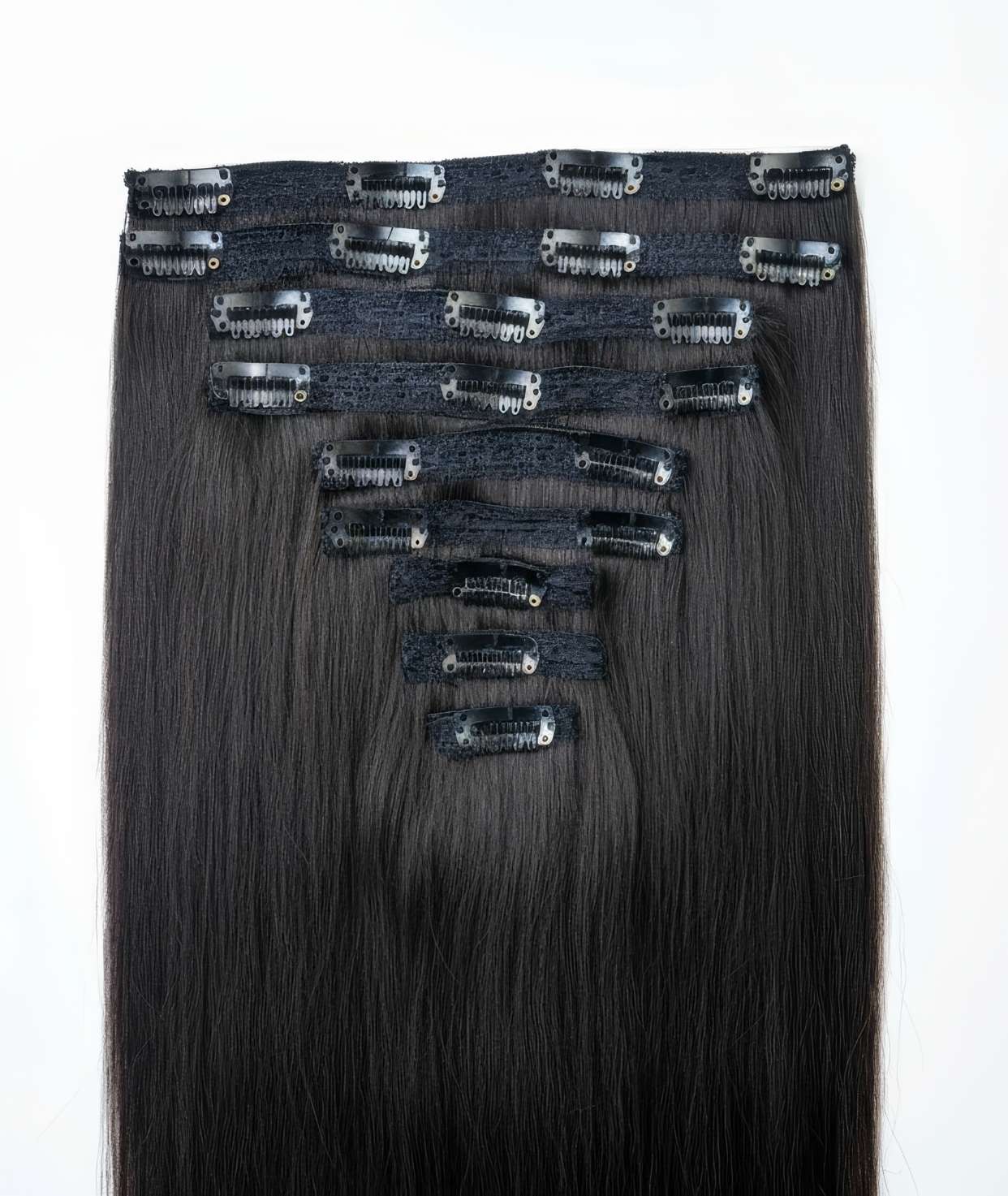#1 Jet Black Classic Clip In Hair Extensions 9pcs