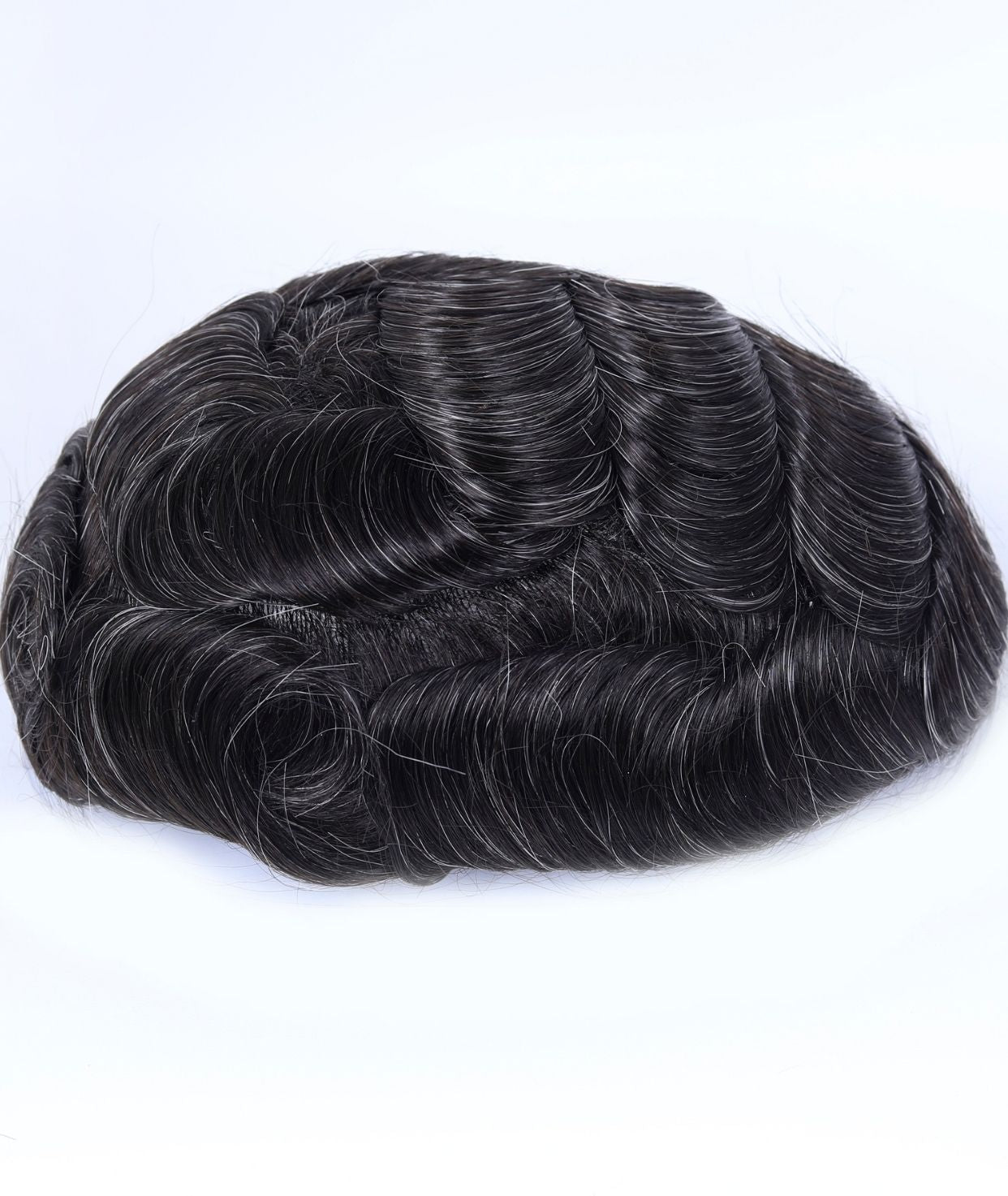 #1B Natural Black Skin Base Hair System