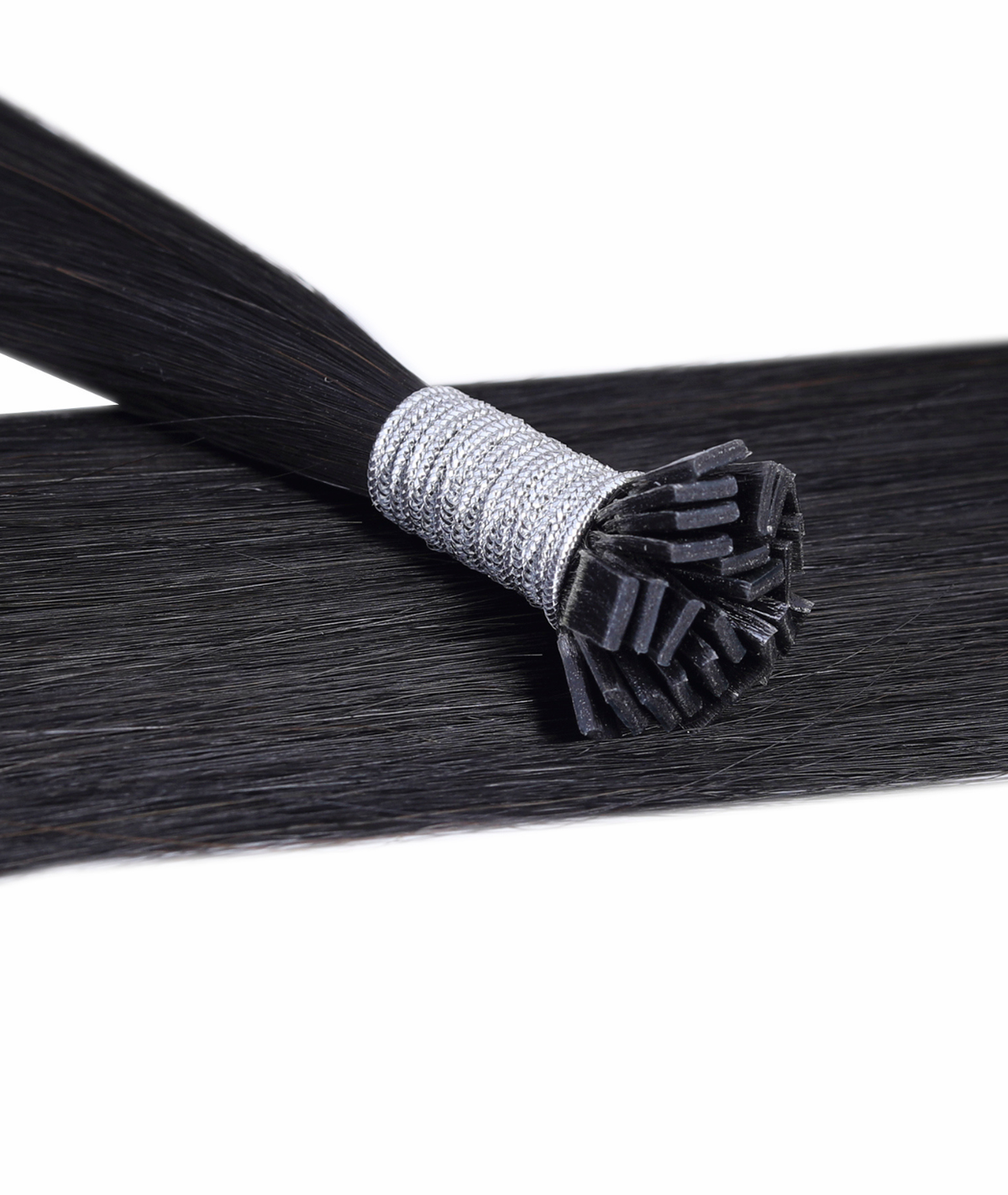 #1B Off-Black Flat Tip Keratin Bond Hair Extensions