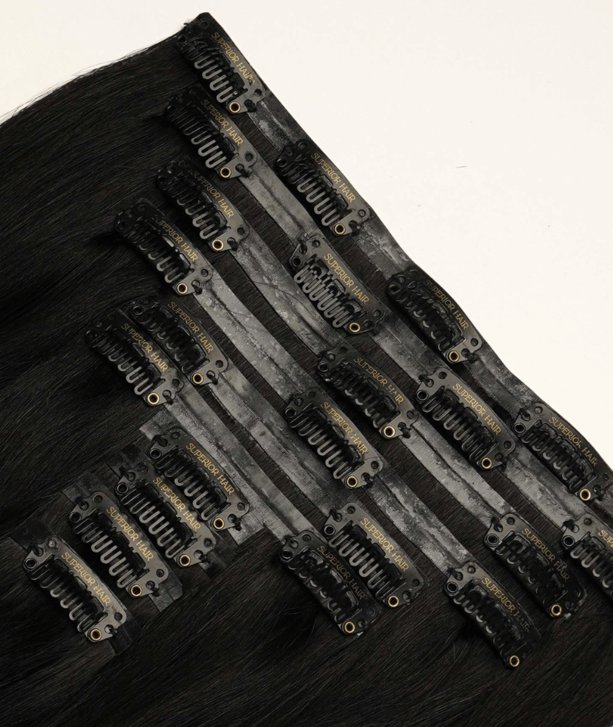 #1B Off-Black Seamless Clip In Hair Extensions