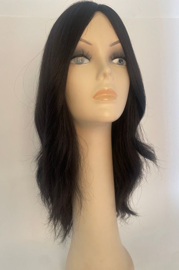 #1B Off Black Mono Top Human Hair Wig