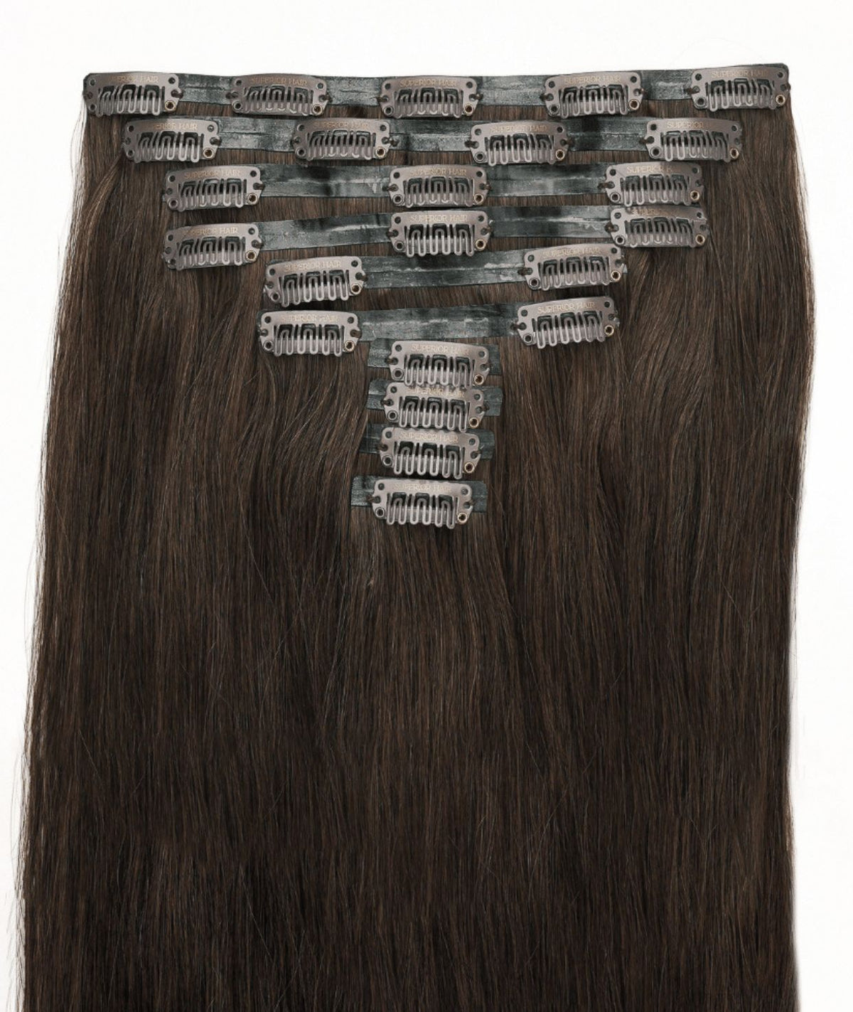 #2 Dark Brown Seamless Clip In Extensions — Value Grade