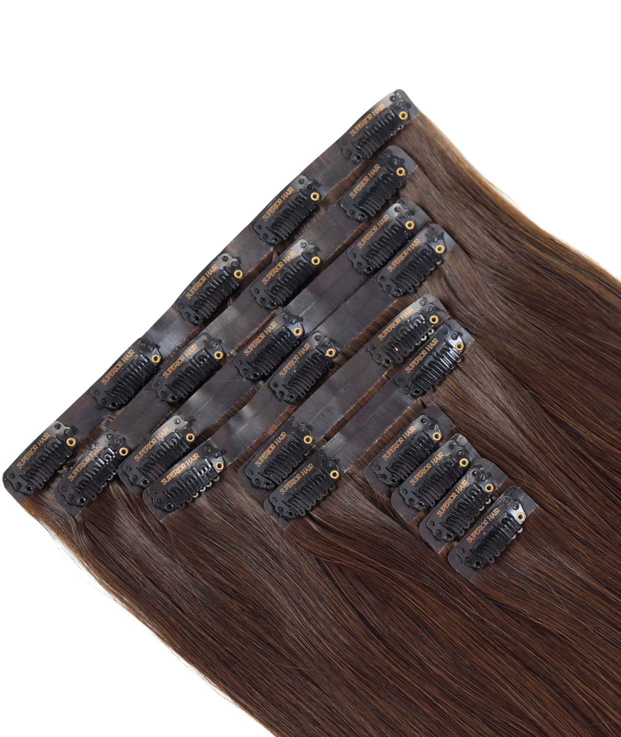 #4 Chocolate Brown Seamless Clip In Extensions — Value Grade