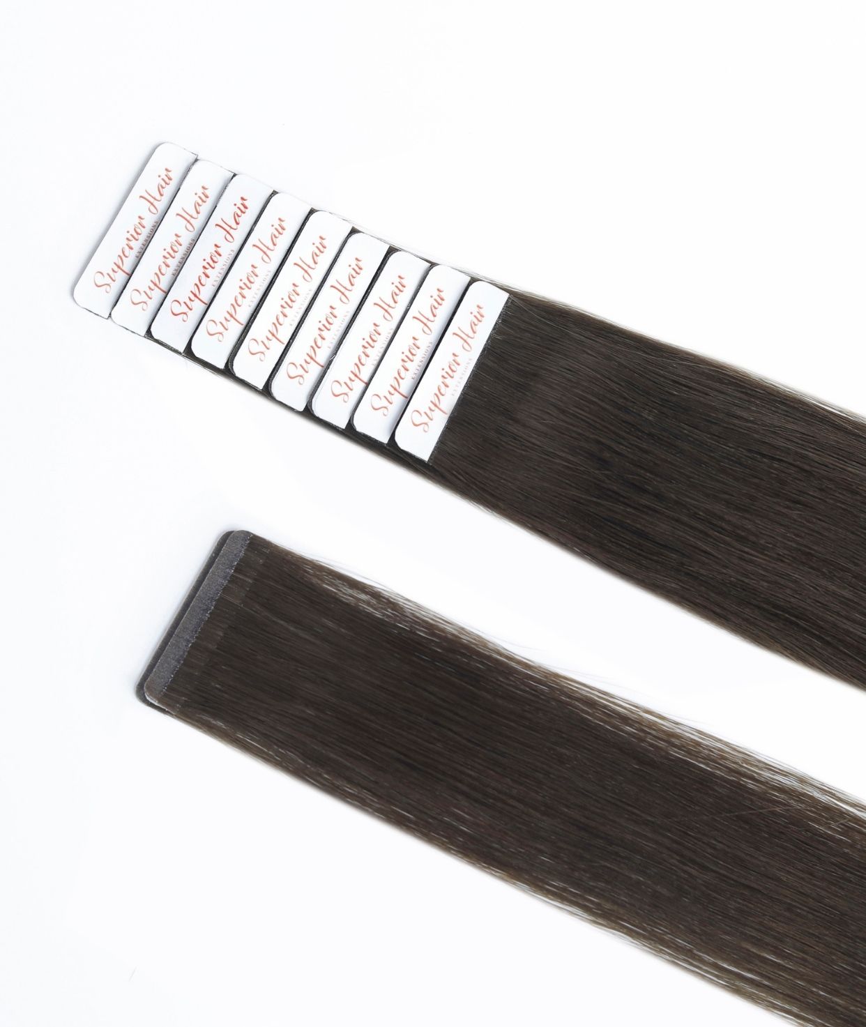 #4A Medium Ash Brown Ultra Seamless Tape In Hair Extensions