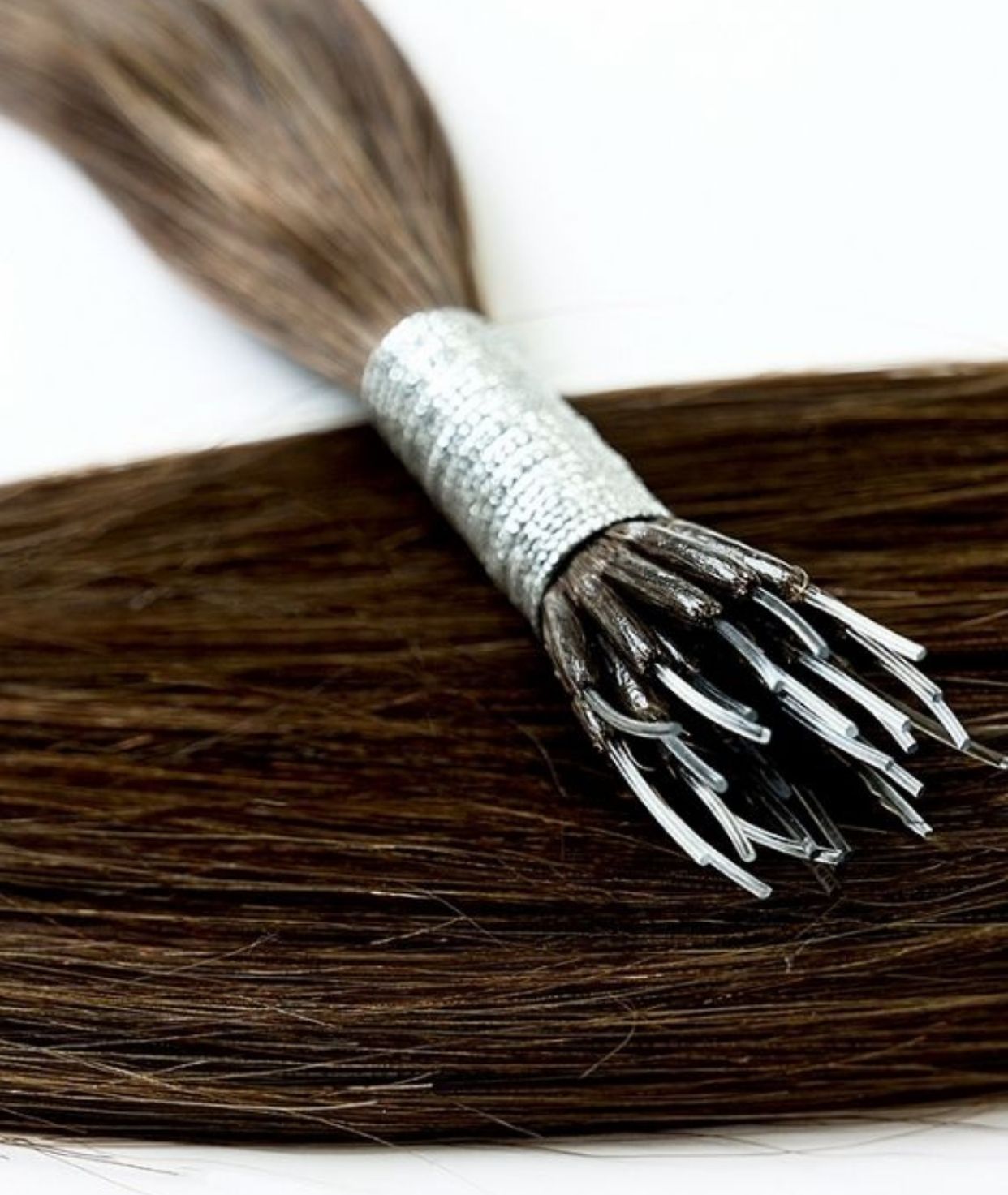 #4A Medium Ash Brown Nano Tip Hair Extensions