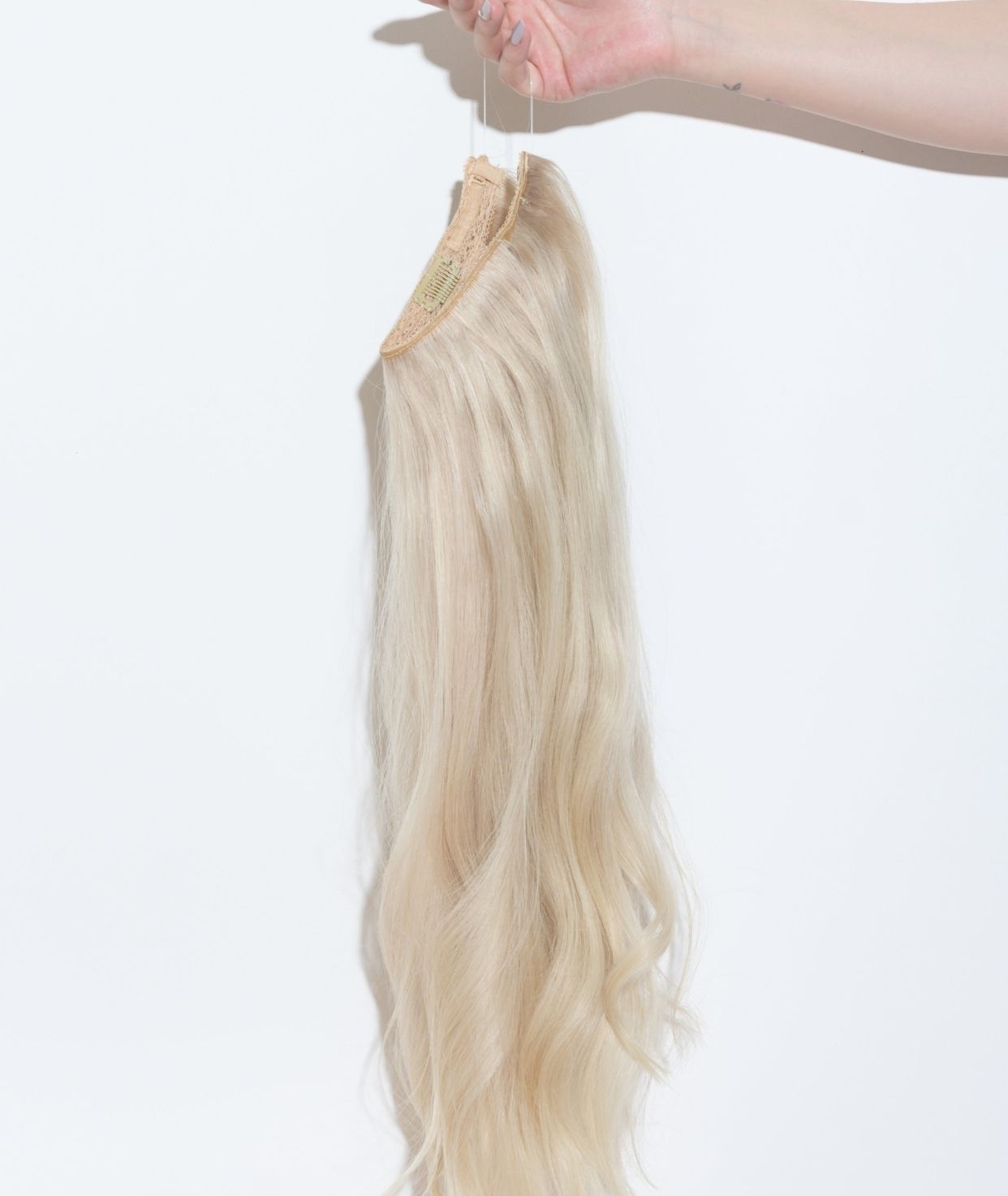 #60 Whitest Ash Blonde Classic Halo Hair Extensions