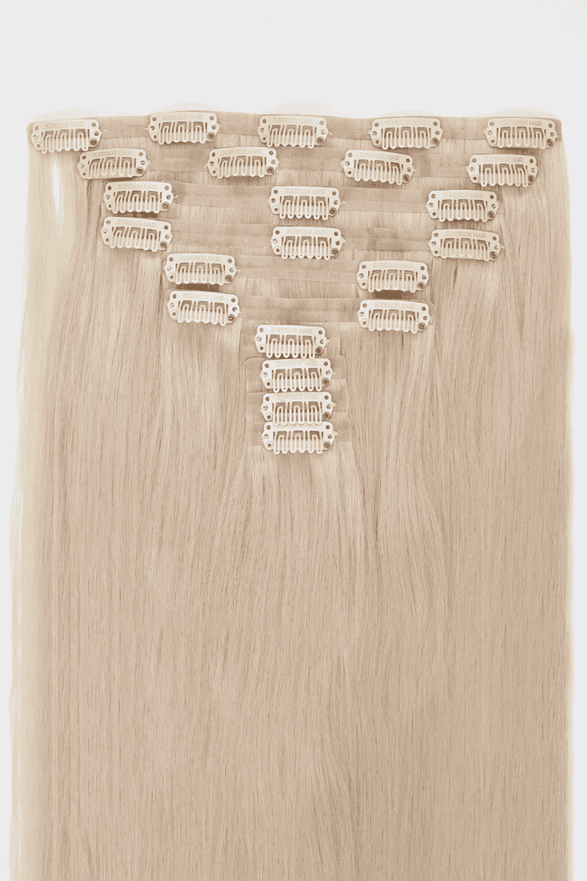 #60 Whitest Ash Blonde Seamless Clip In Hair Extensions