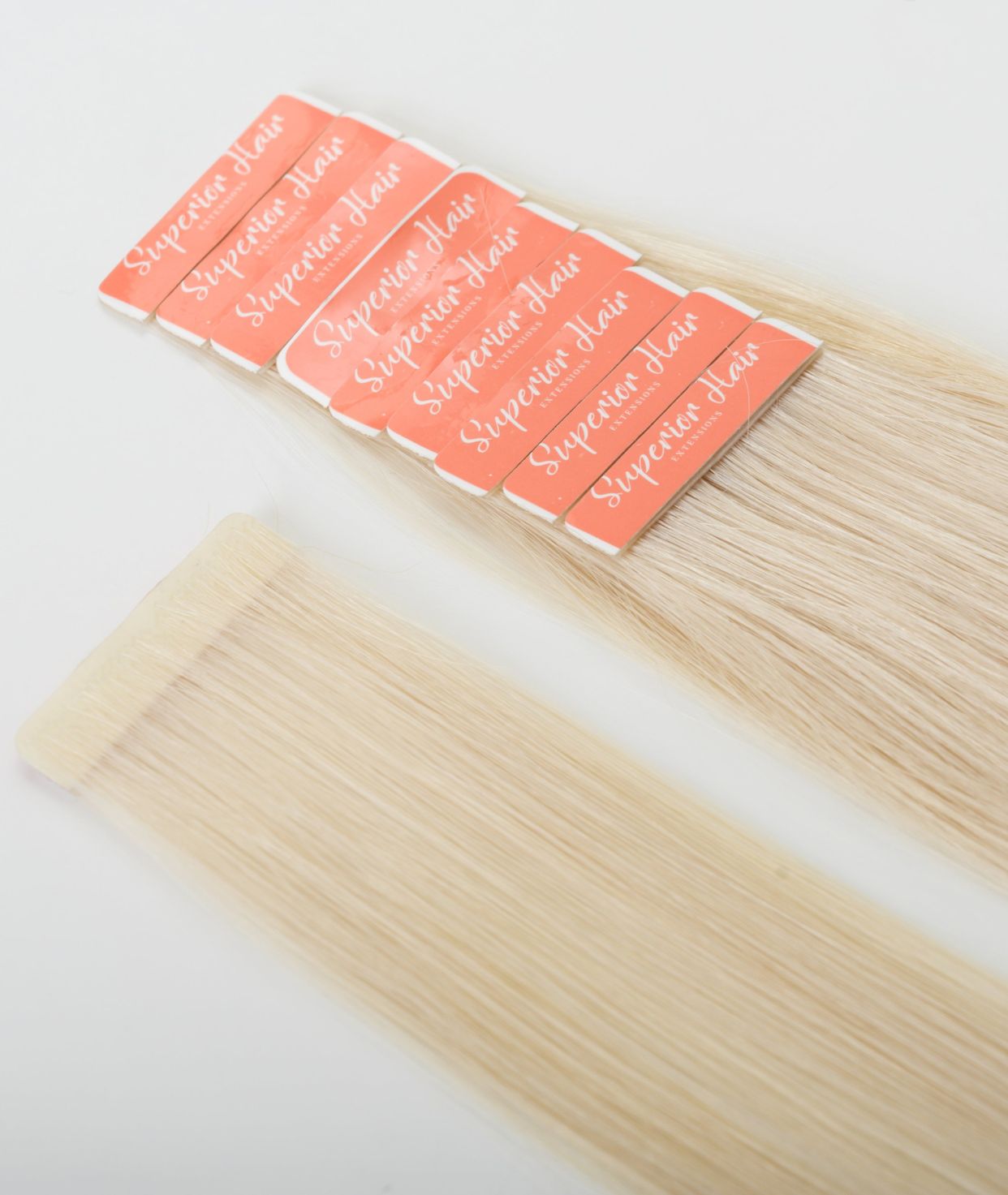 #60 Whitest Ash Blonde Invisi Tape Hair Extensions