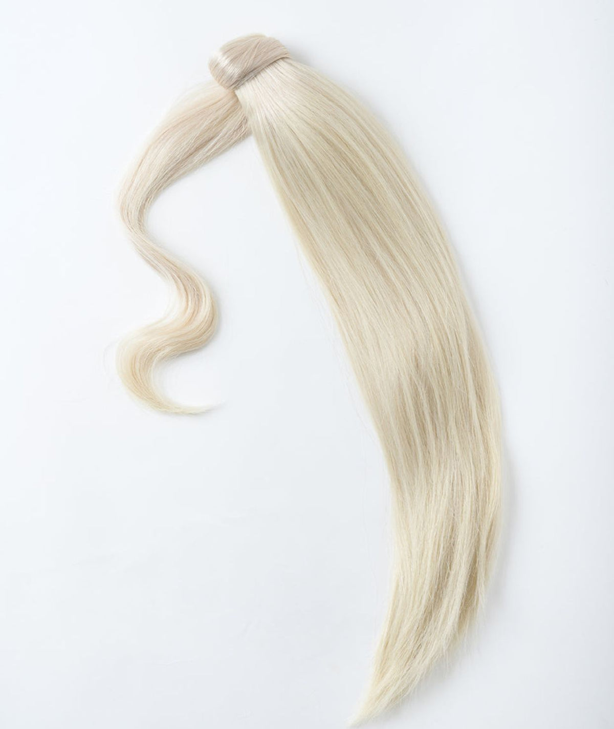 #60 Whitest Ash Blonde Ponytail Extensions — Value Grade
