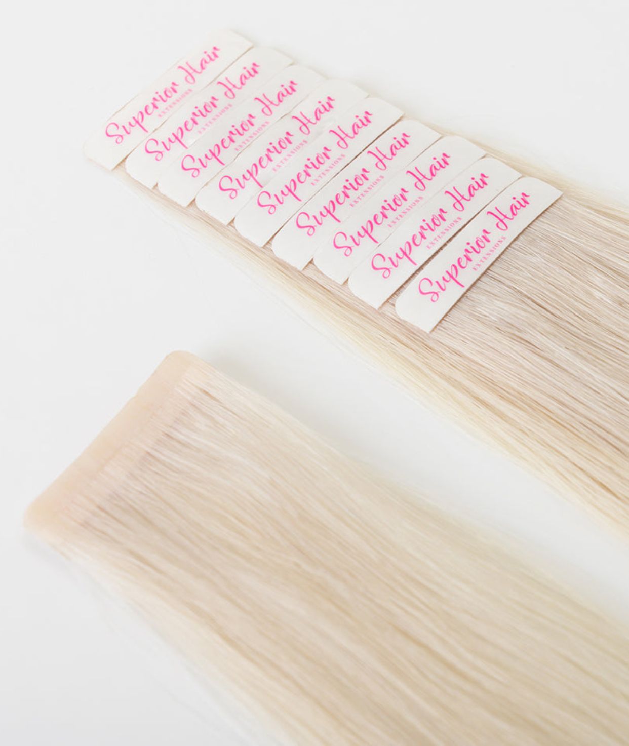 #60 Whitest Ash Blonde Ultra Seamless Tape In Extensions