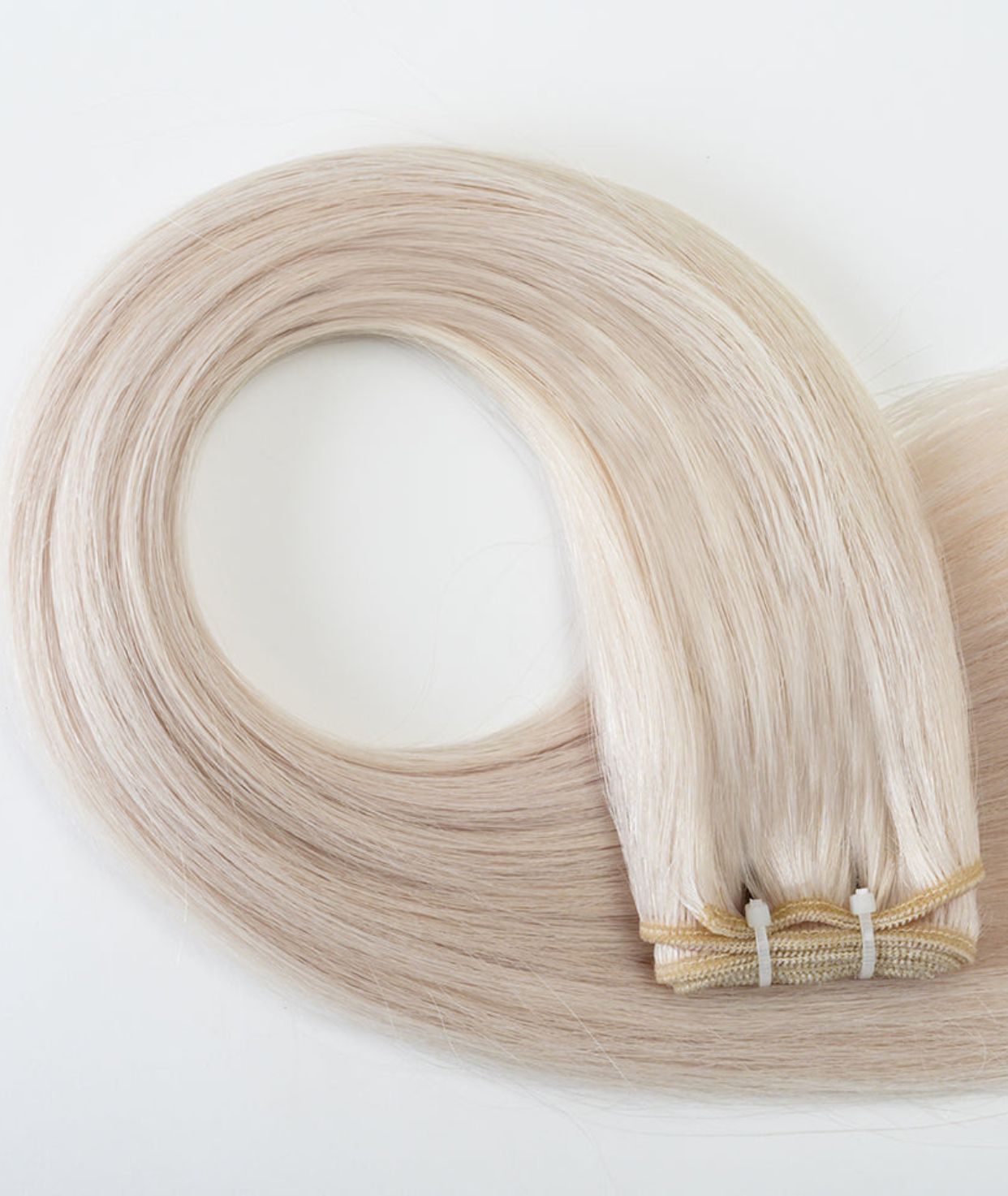 #60 Whitest Ash Blonde Traditional Weft Extensions