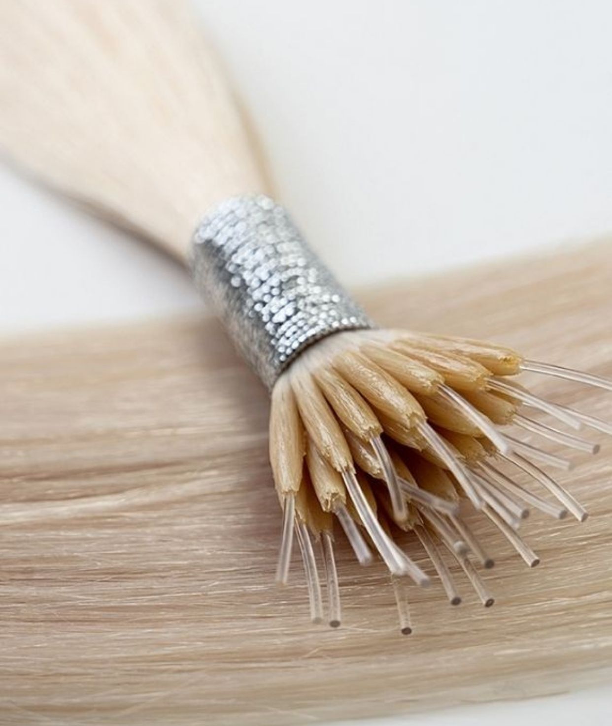 #60 Whitest Ash Blonde Nano Tip Hair Extensions