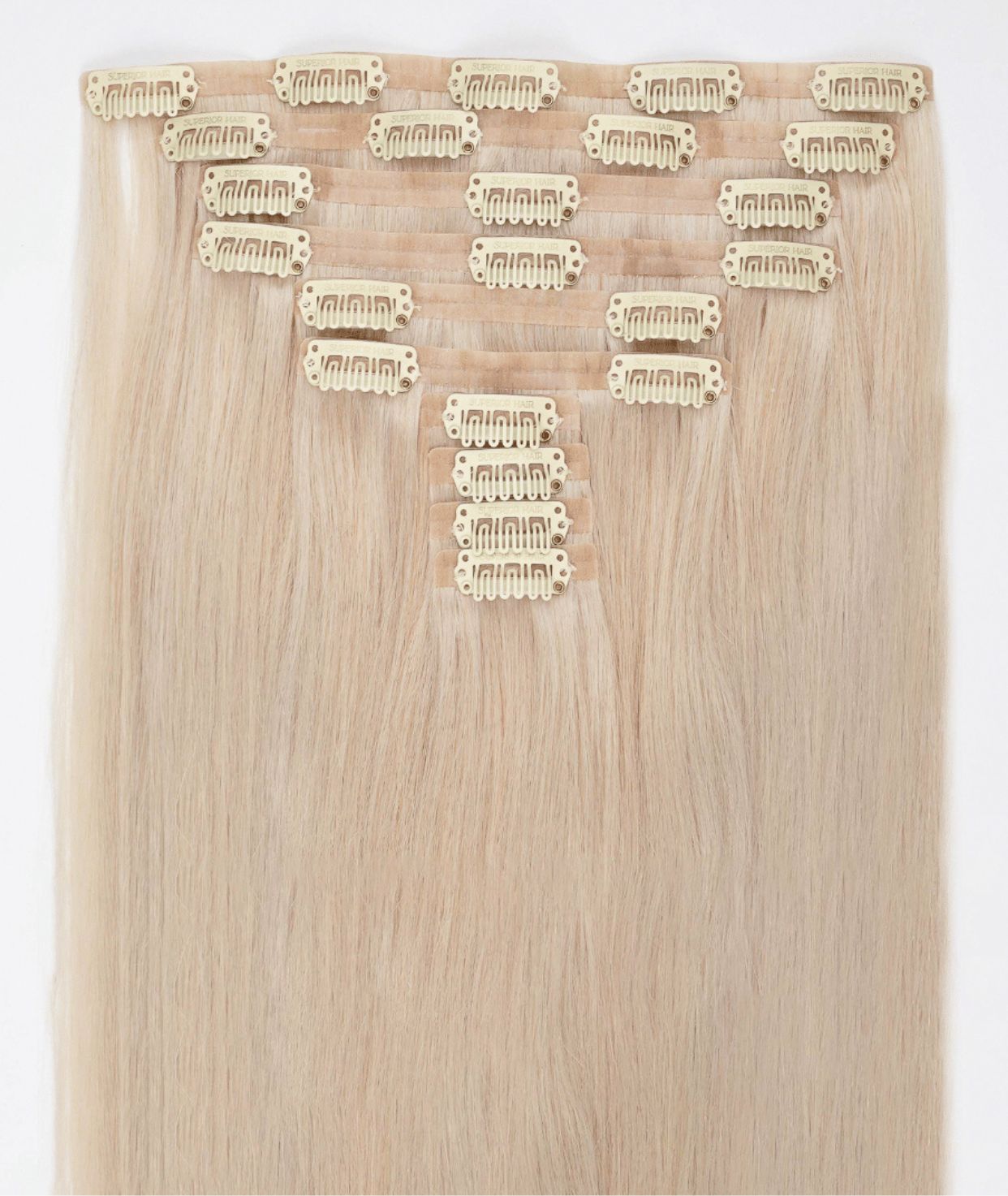 #60 Whitest Ash Blonde Seamless Clip In Hair Extensions