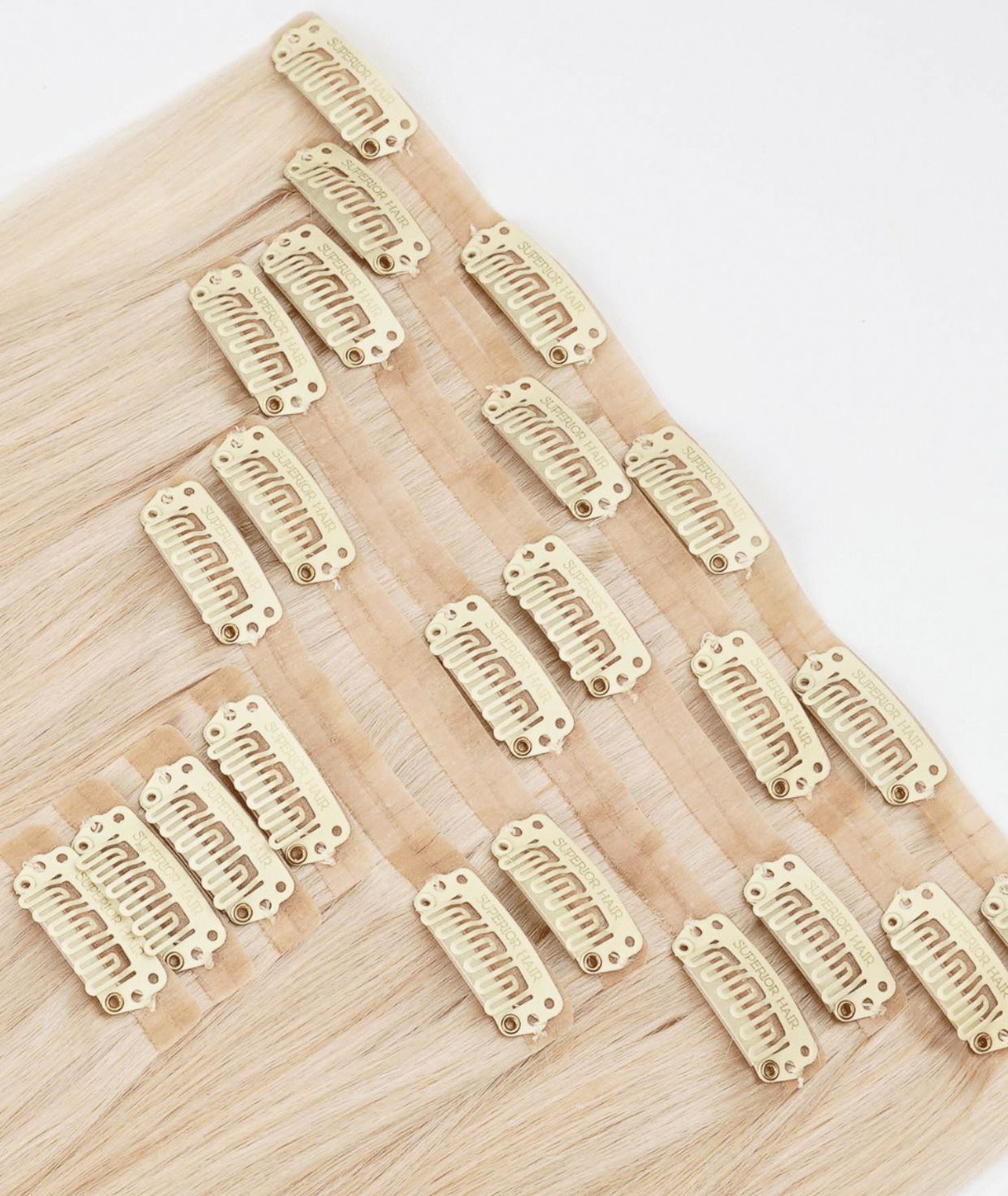 #60 Whitest Ash Blonde Seamless Clip In Hair Extensions