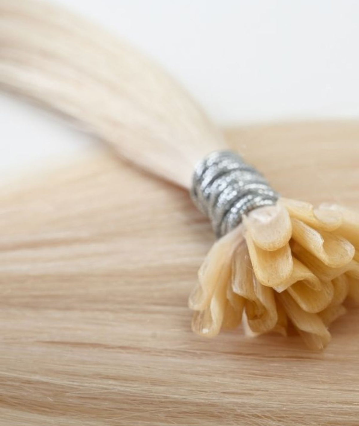 #60 Whitest Ash Blonde Pre Bonded U Tip Extensions — Value Grade
