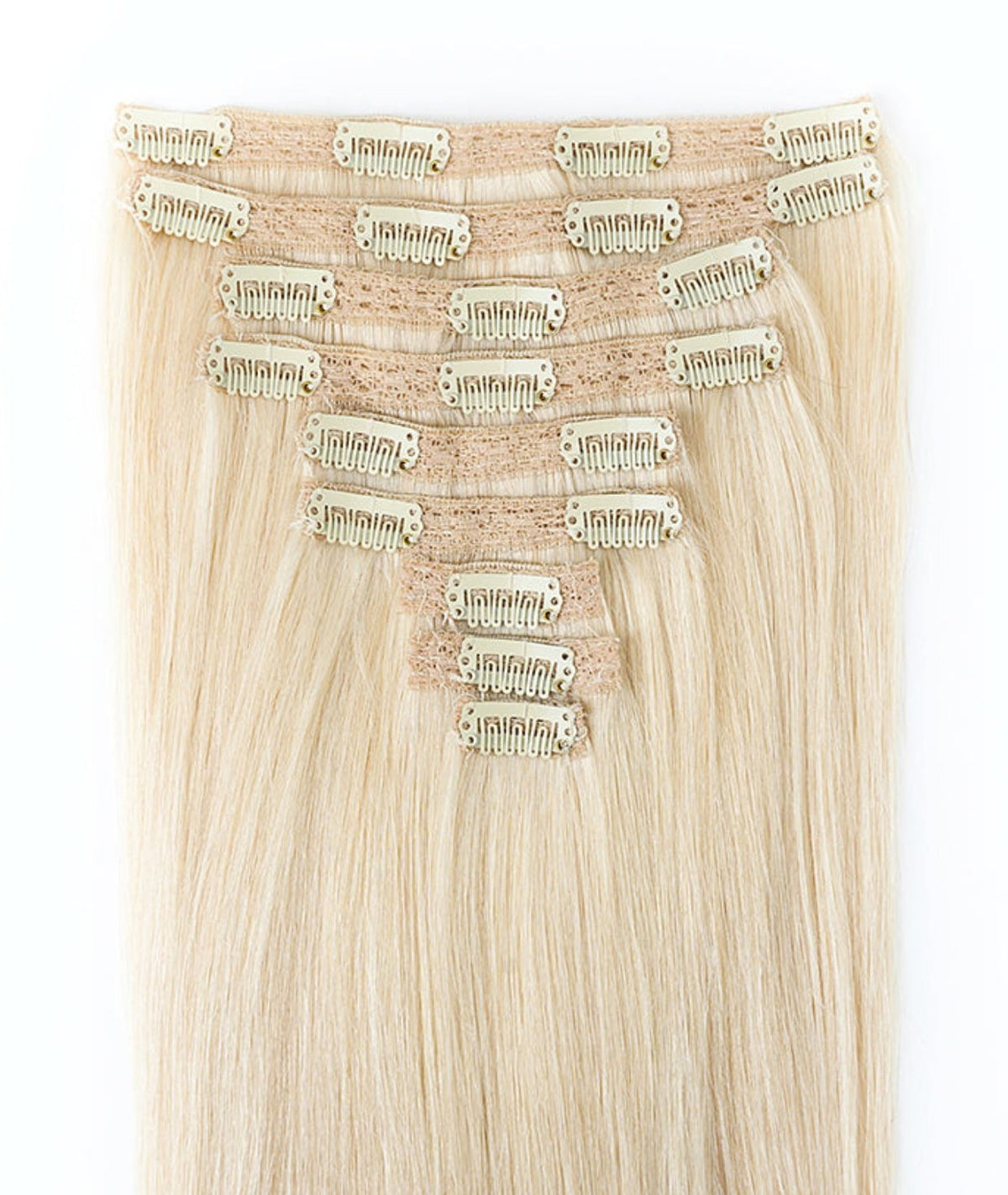 #613 Platinum Blonde Classic Clip In Hair Extensions 9pcs