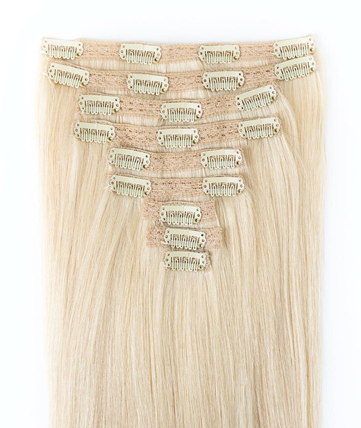 #613 Platinum Blonde Classic Clip In Hair Extensions 9pcs