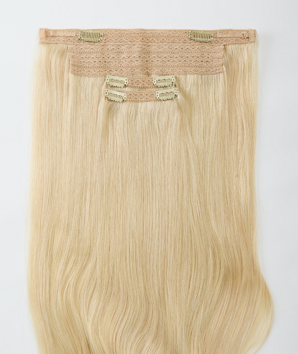 #613 Platinum Blonde Classic Halo Hair Extensions — Value Grade