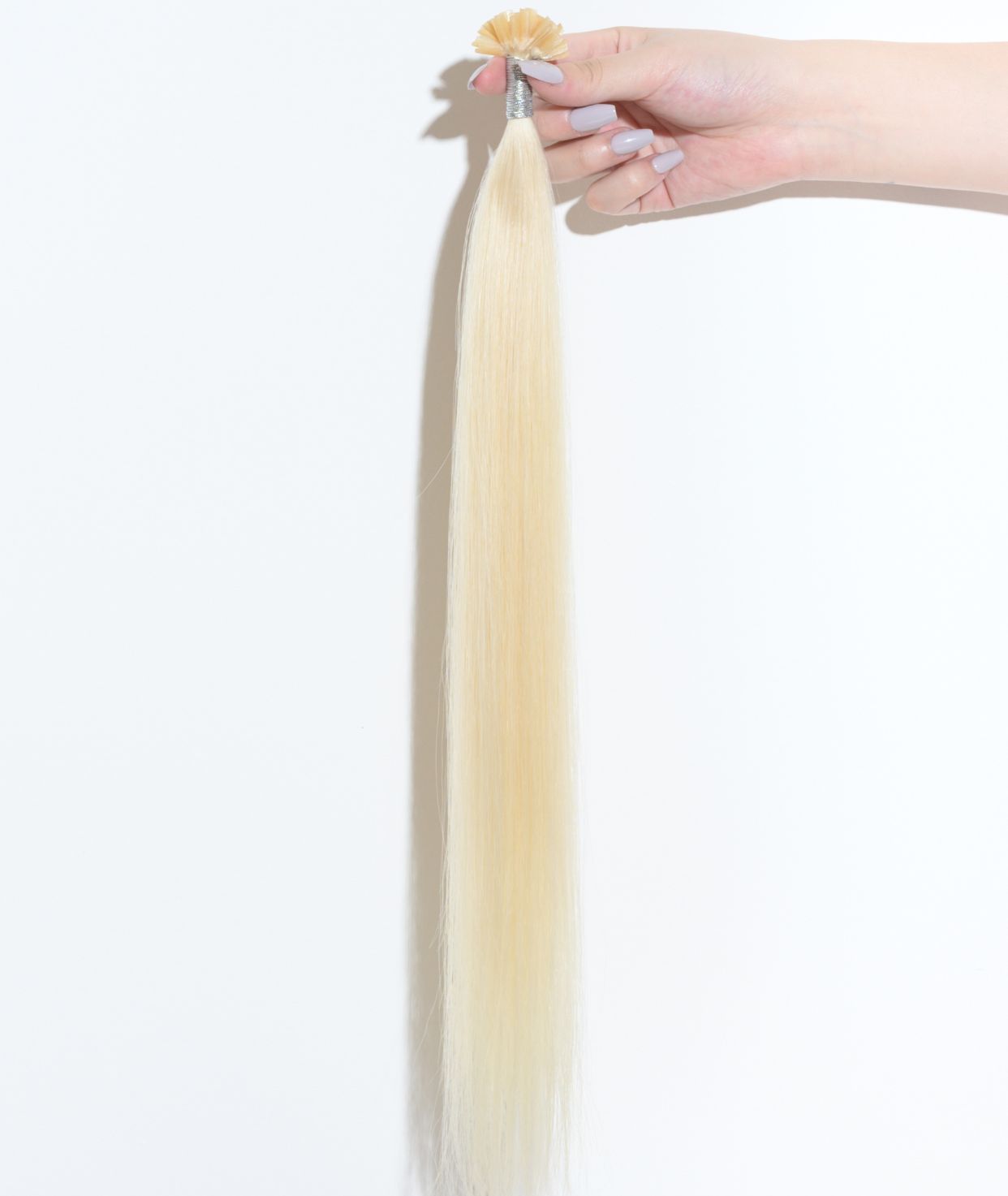 #613 Platinum Blonde Keratin Bond Hair Extensions