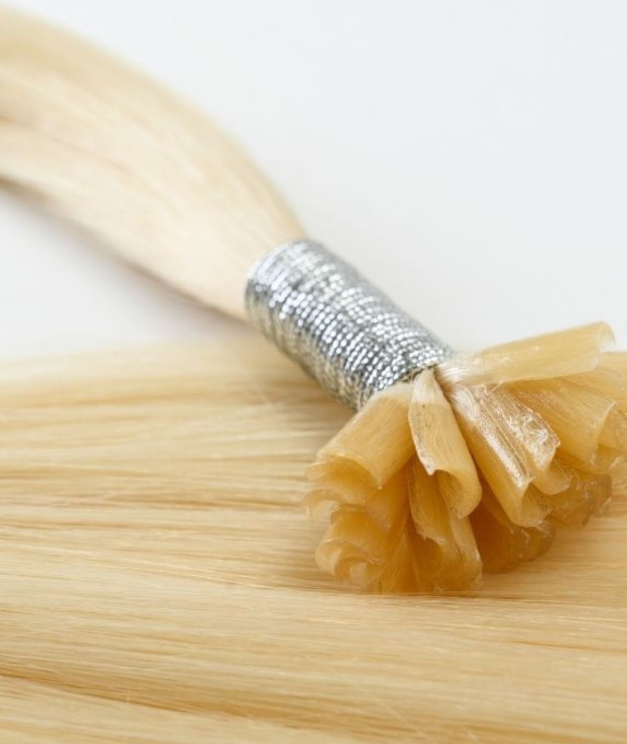 #613 Platinum Blonde Keratin Bond Hair Extensions