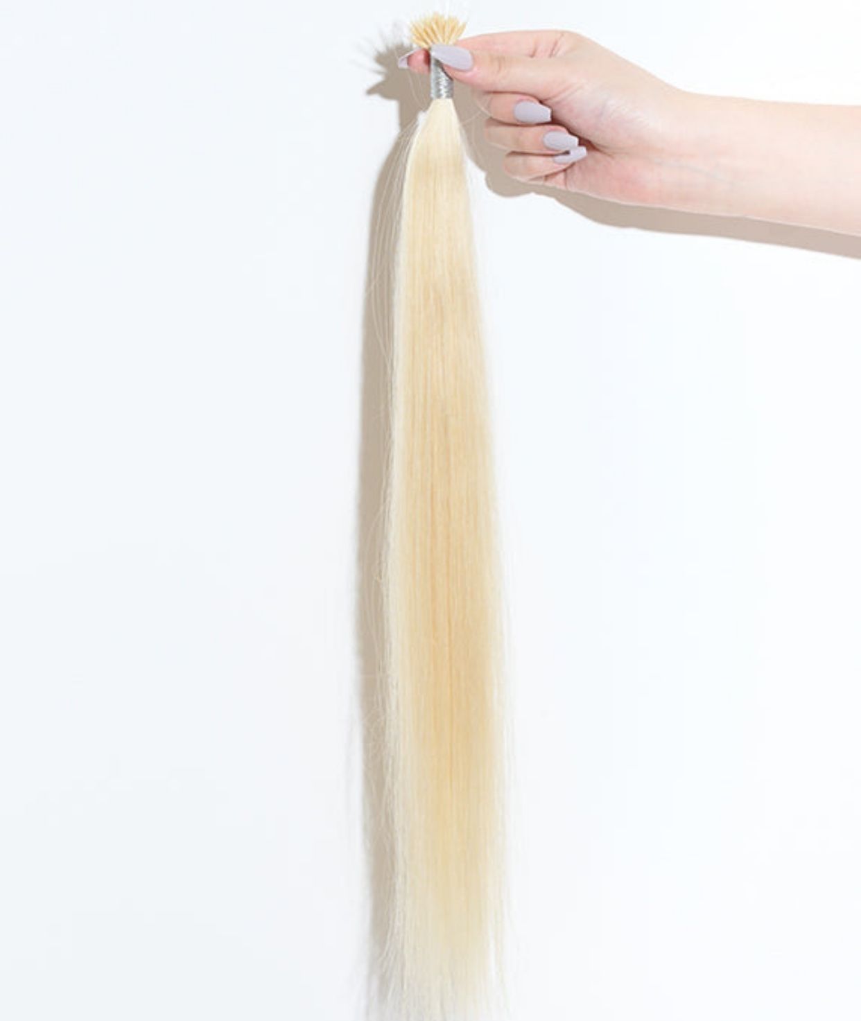 #613 Platinum Blonde Nano Tip Hair Extensions — Value Grade