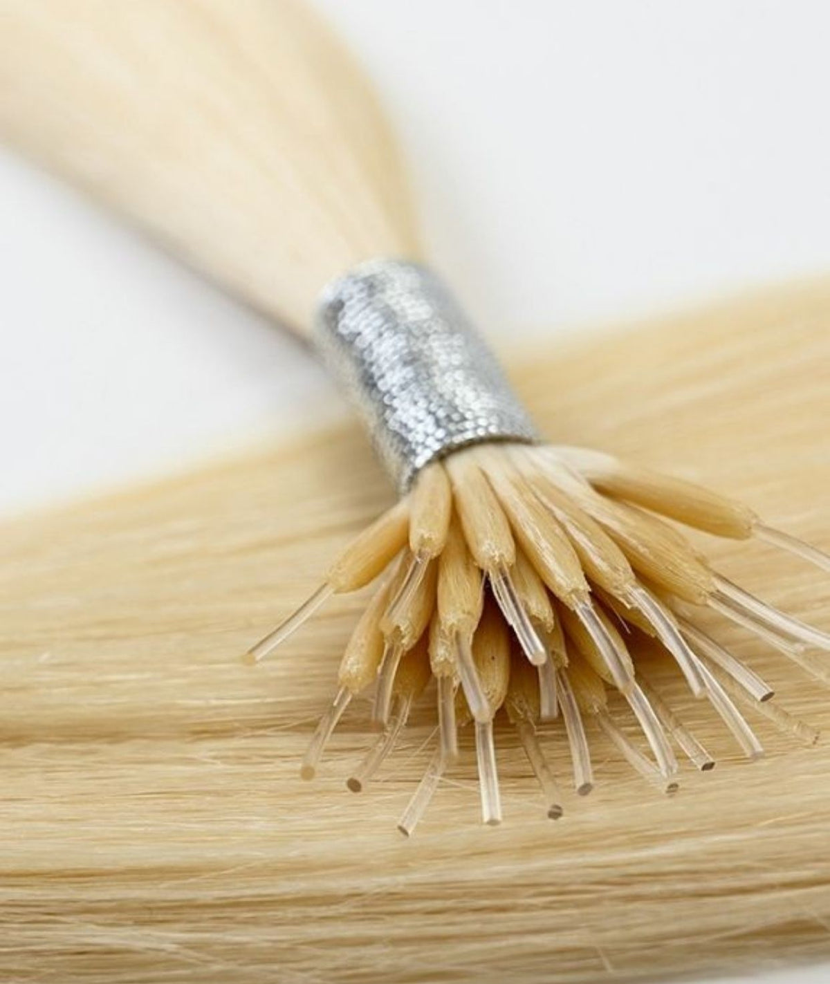 #613 Platinum Blonde Nano Tip Hair Extensions — Value Grade