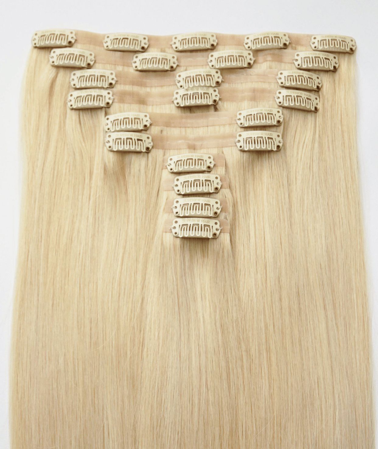 #613 Platinum Blonde Seamless Clip In Hair Extensions